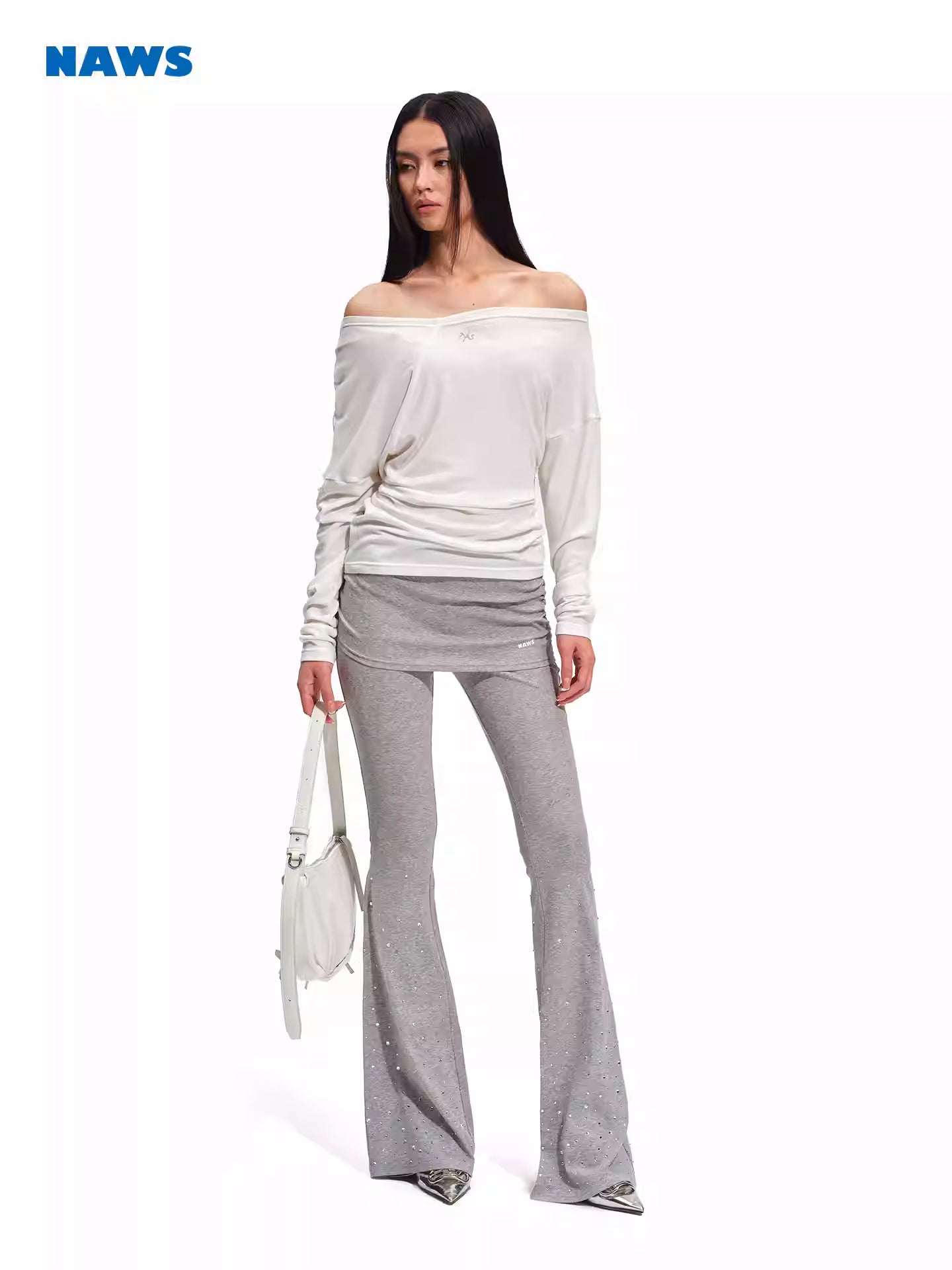 NAWS Micro transparent off shoulder top