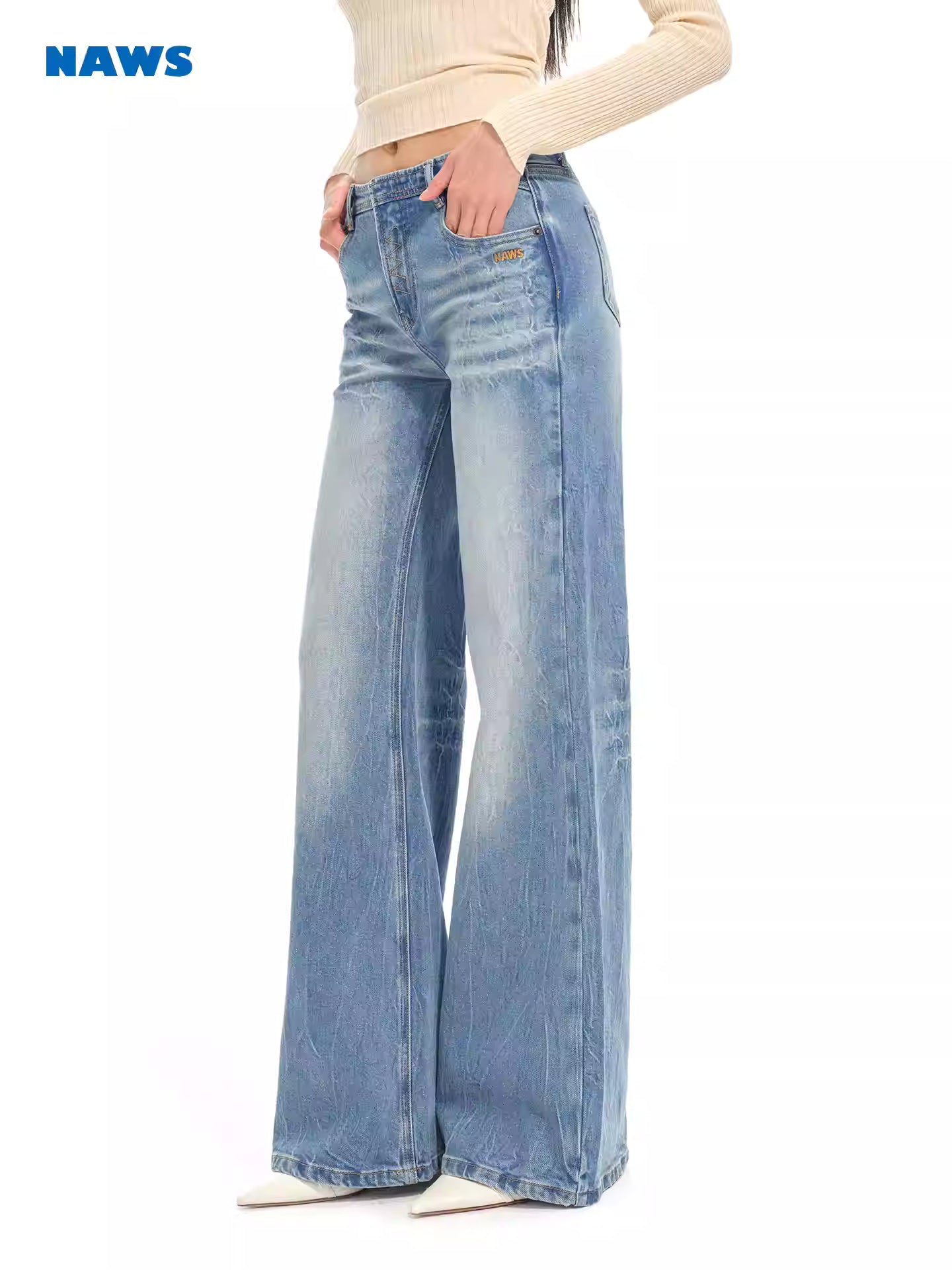 NAWS Classic Natural Fit Straight Denim Jeans