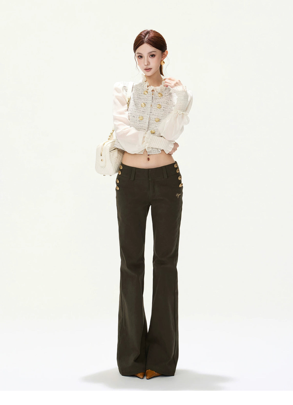 CYNR Vintage Low-Rise Flare Pants