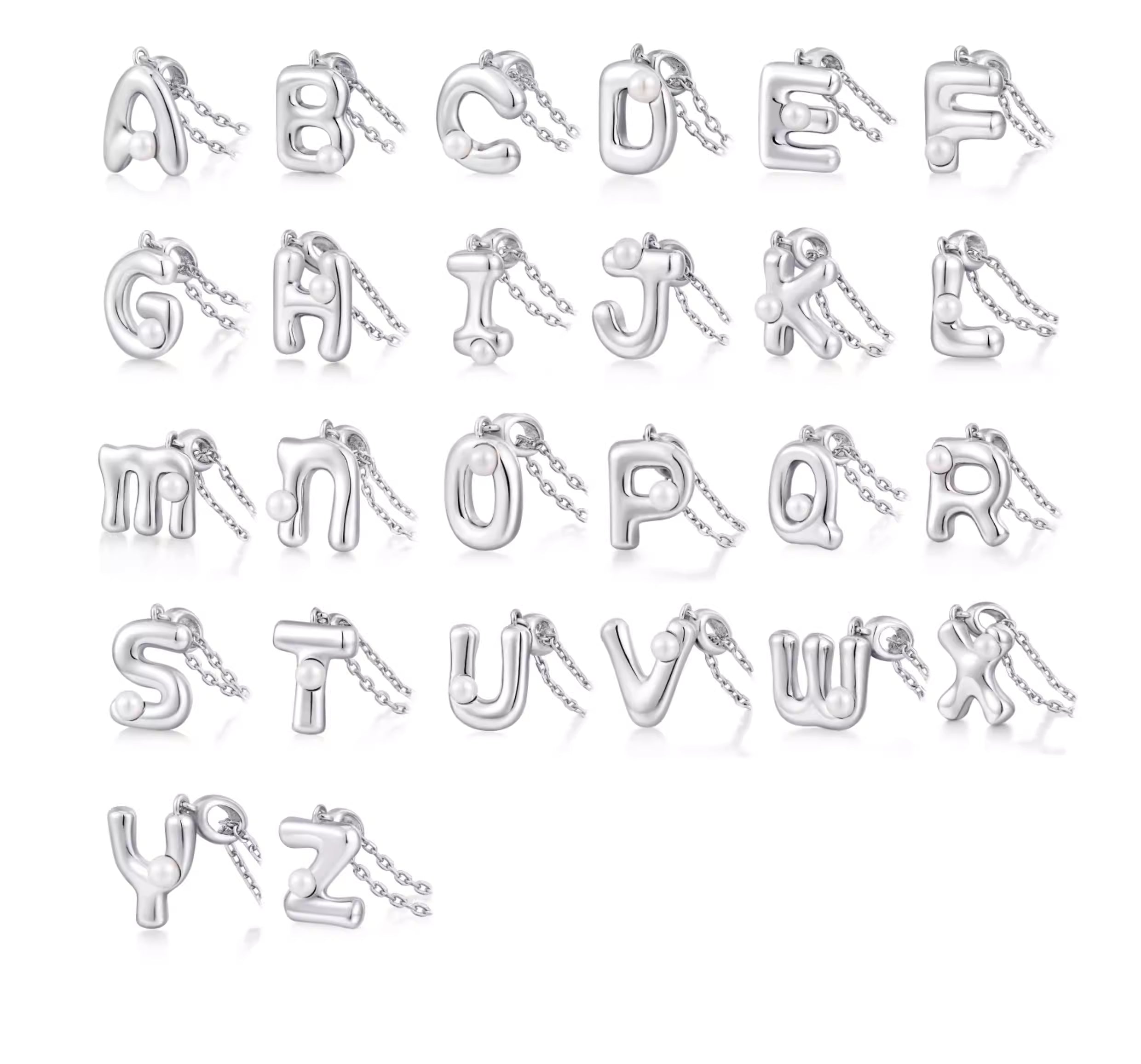 ARSIS Pure silver letter pendant necklace