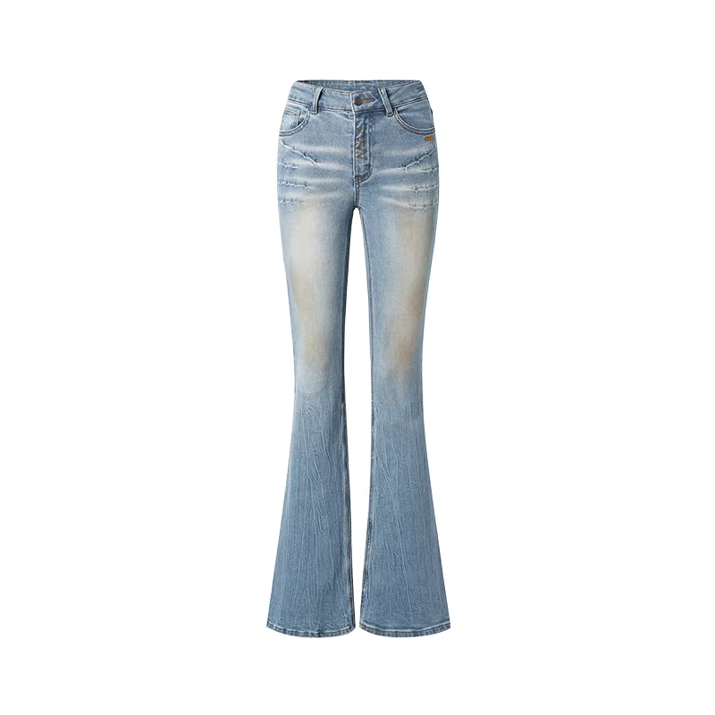 NAWS Washed skinny micro flare jeans