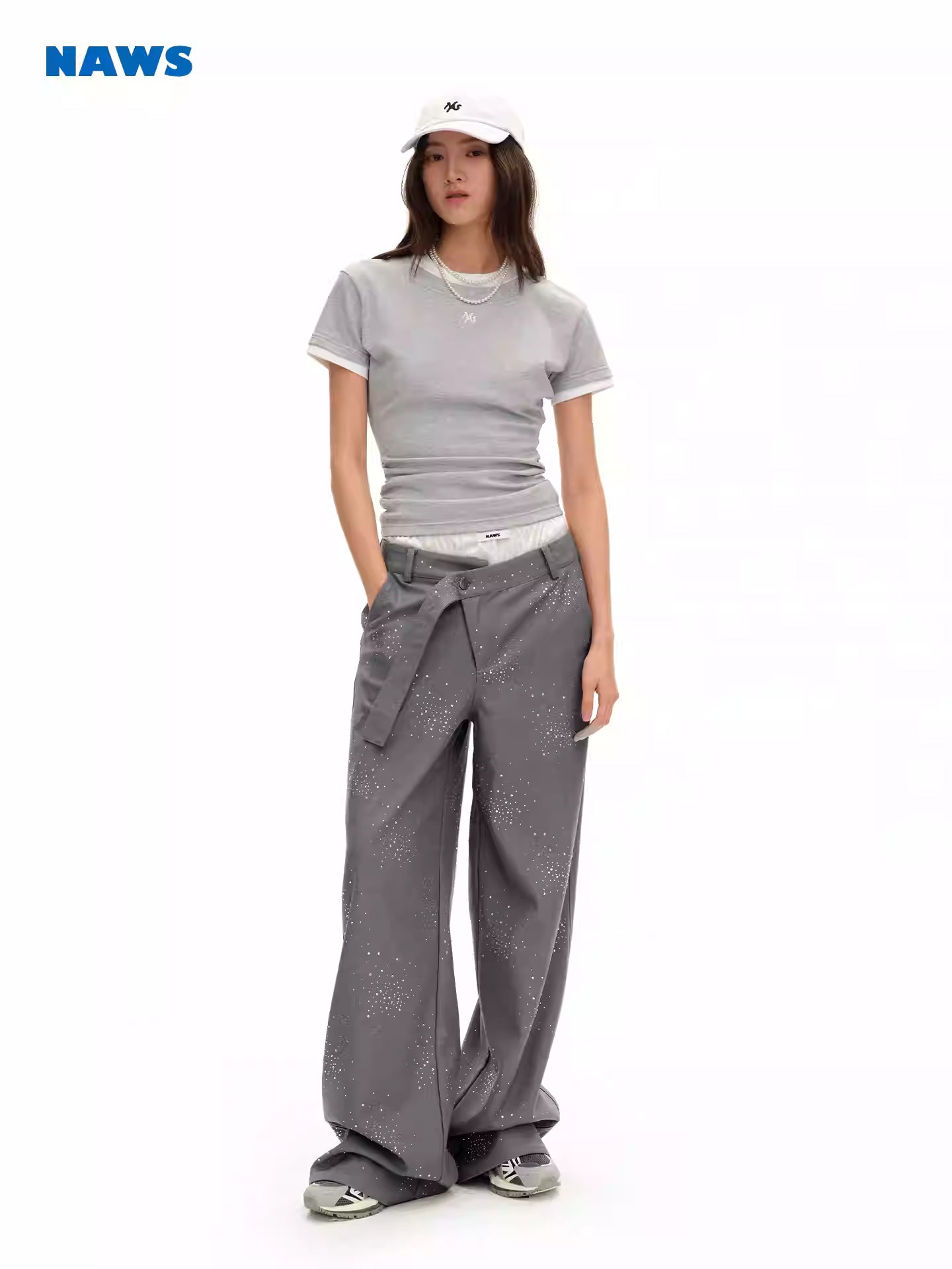 NAWS Fake two round neck contrasting short sleeved T-shirts