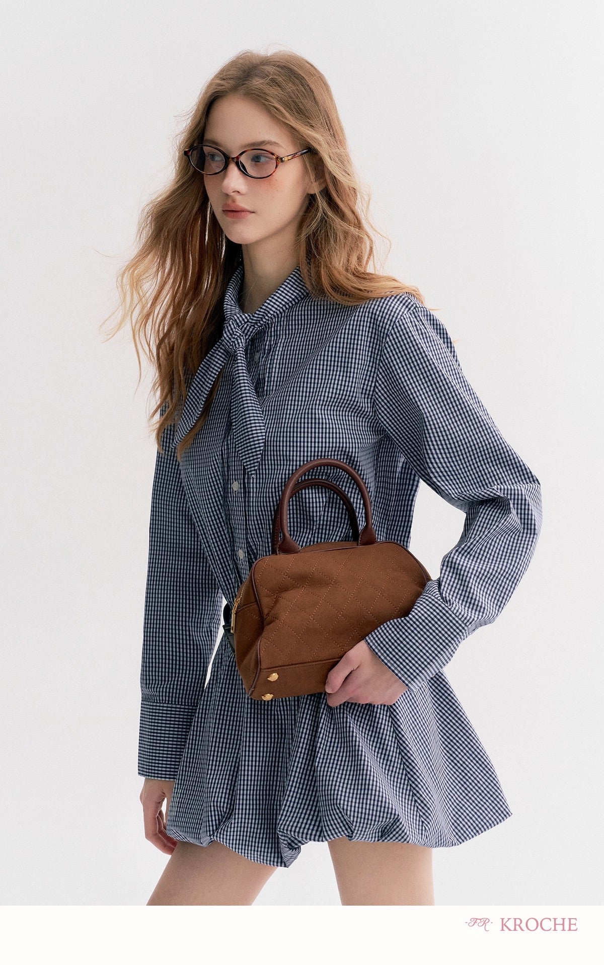 Kroche Plaid peplum shirt dress