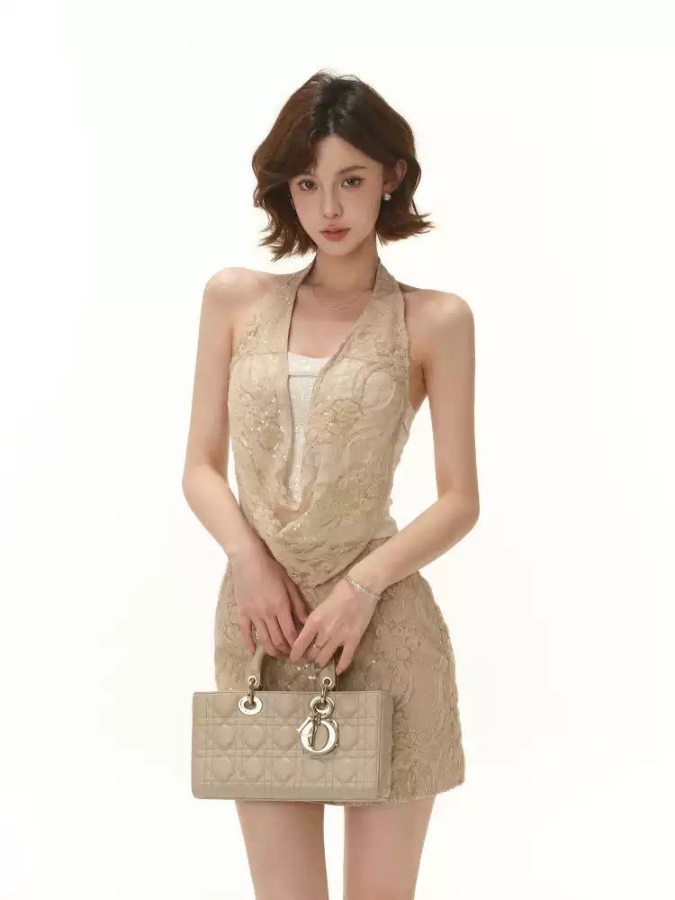 CYNR Bead lace embroidered dress
