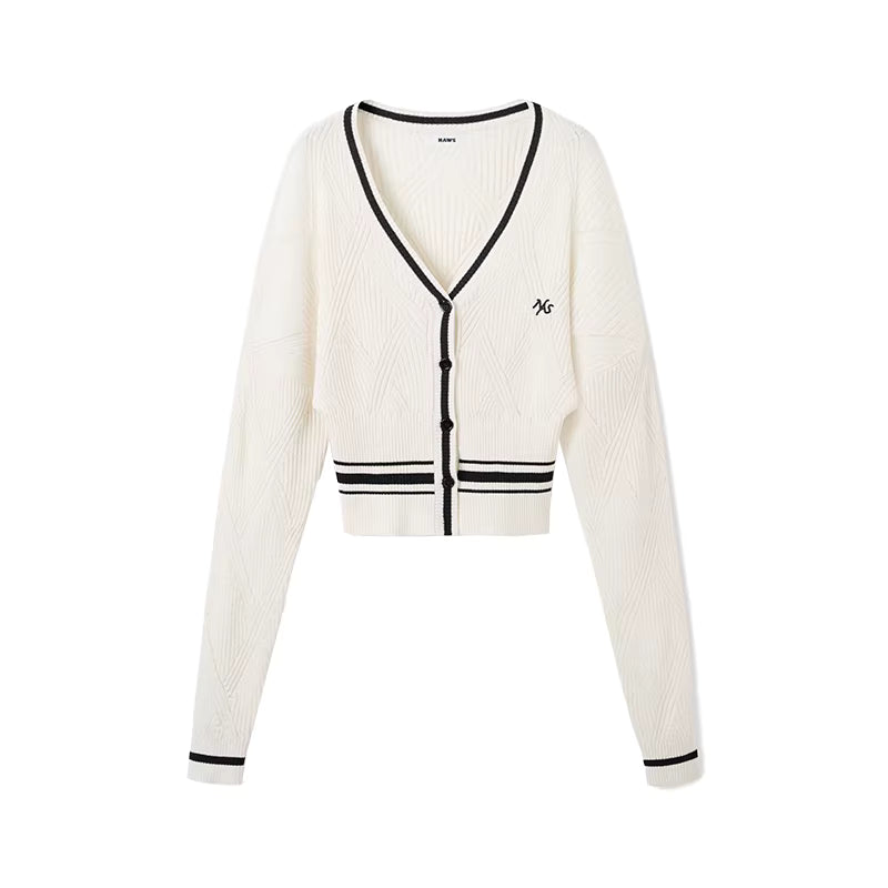 NAWS Contrast striped V-neck cardigan