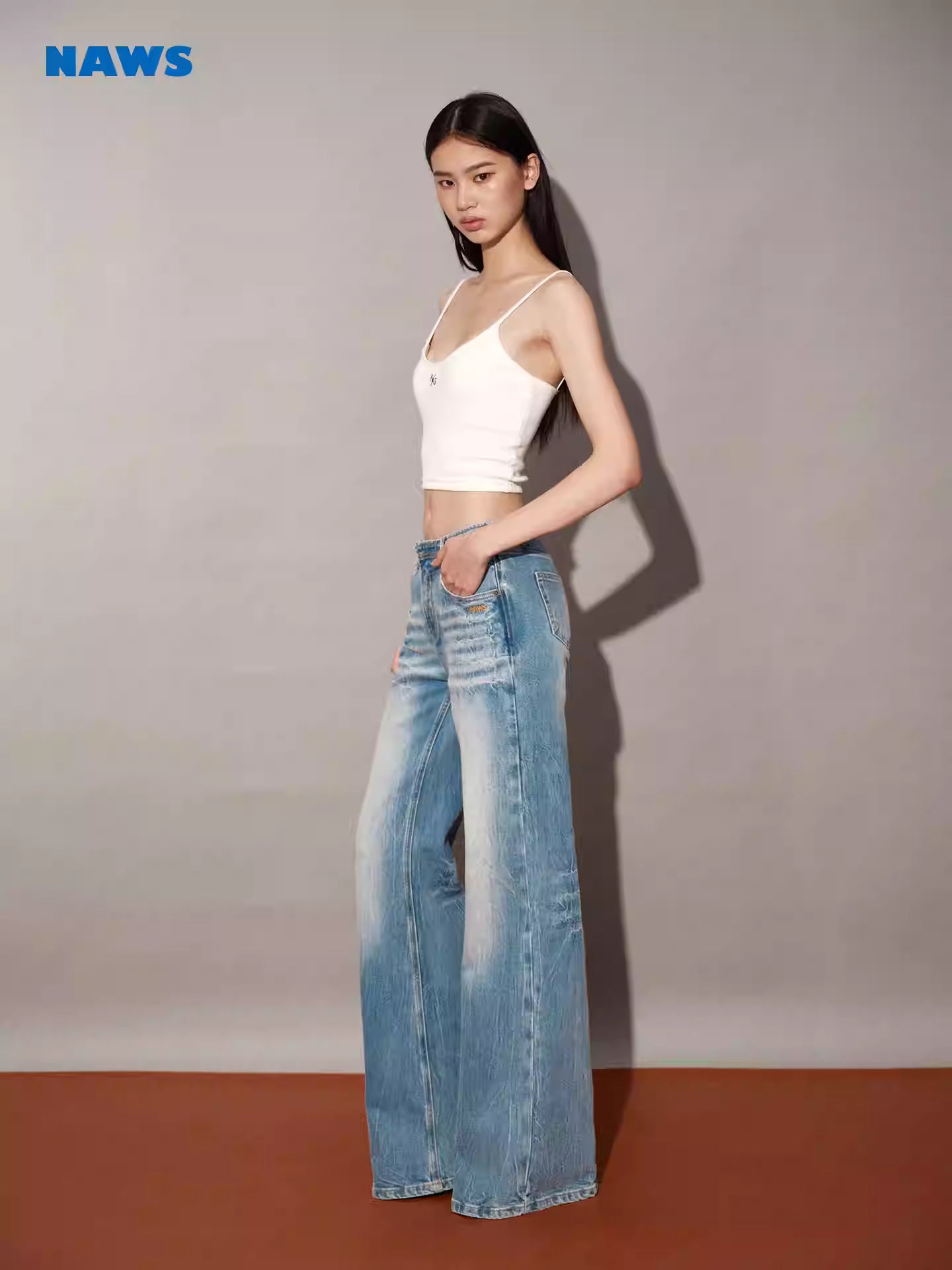 NAWS Classic Natural Fit Straight Denim Jeans