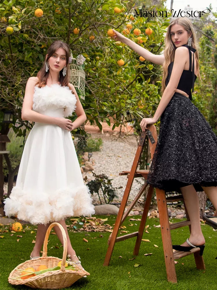 Masion Wester 3D Flower Skirt Set