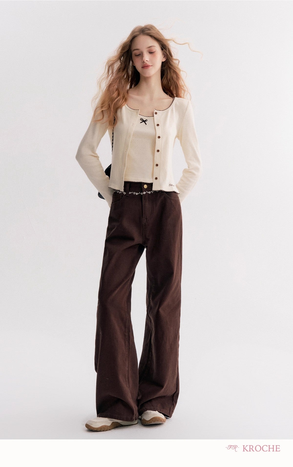 Kroche Knit Cotton Wide-Leg Jeans