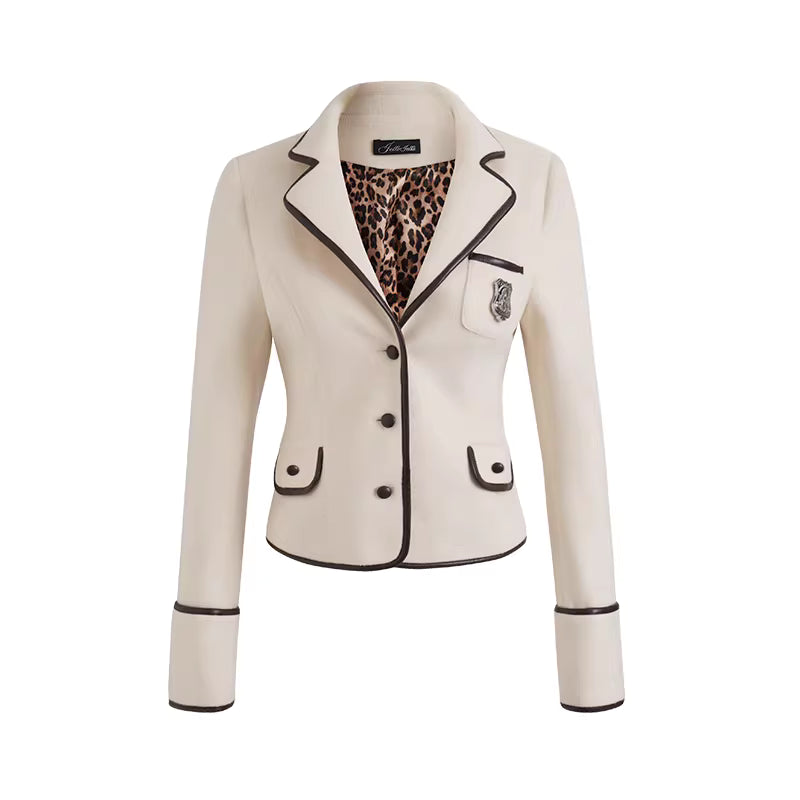 JELLOJELLO Badge decoration preppy style suit + skirt set