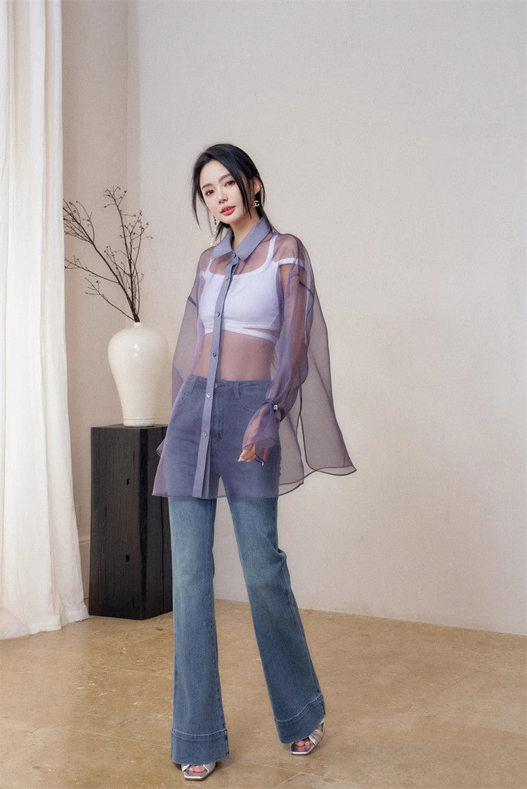 11 niseey Zhi Tou Vest Shirt Jeans Set (Separate)