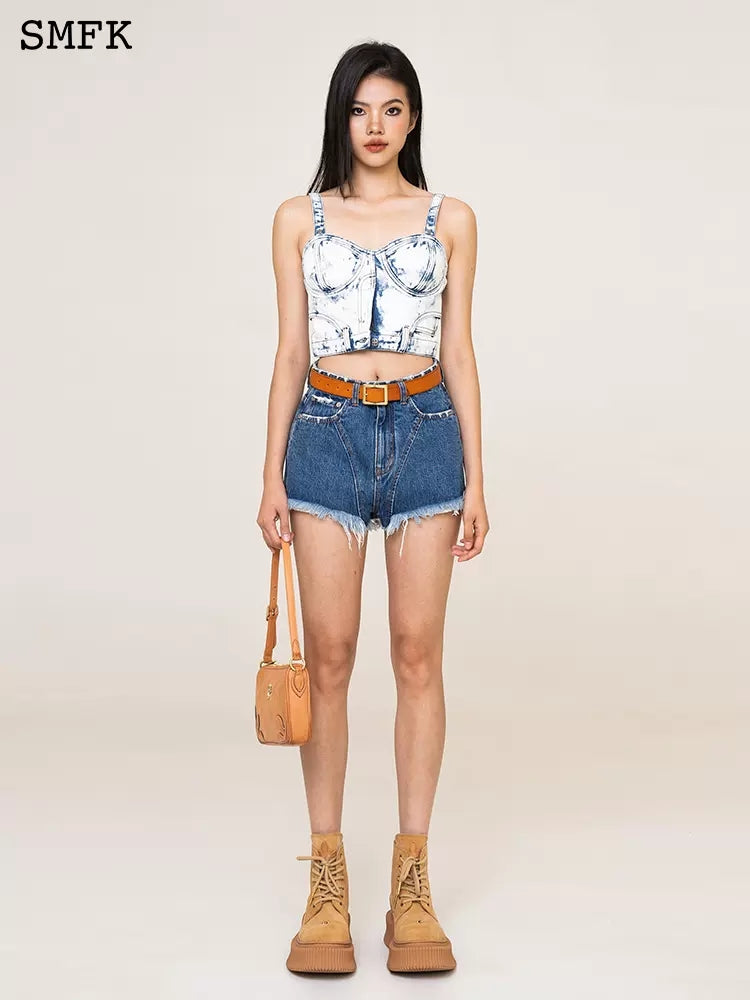 SMFK wild world blue white corset