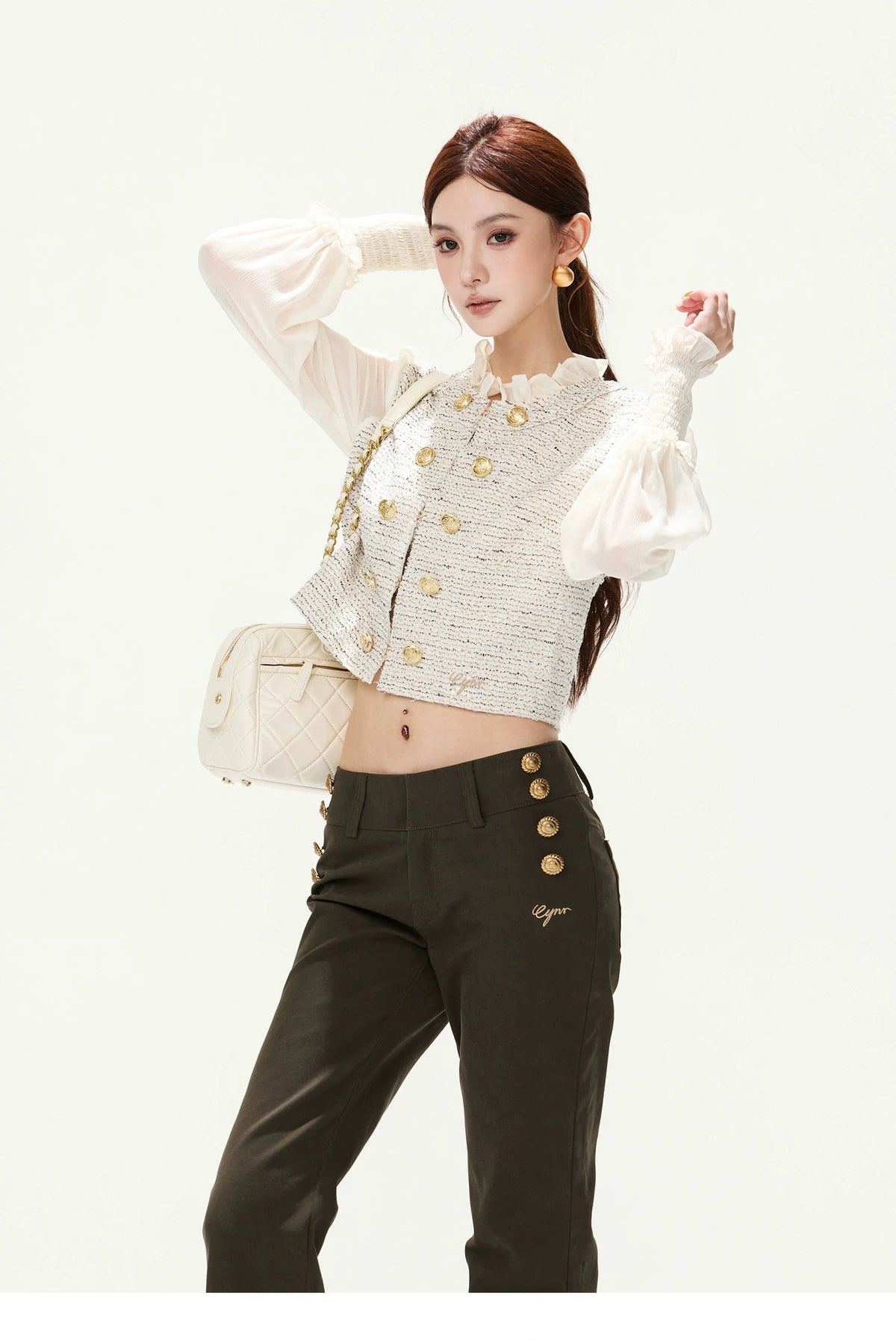 CYNR Vintage Low-Rise Flare Pants