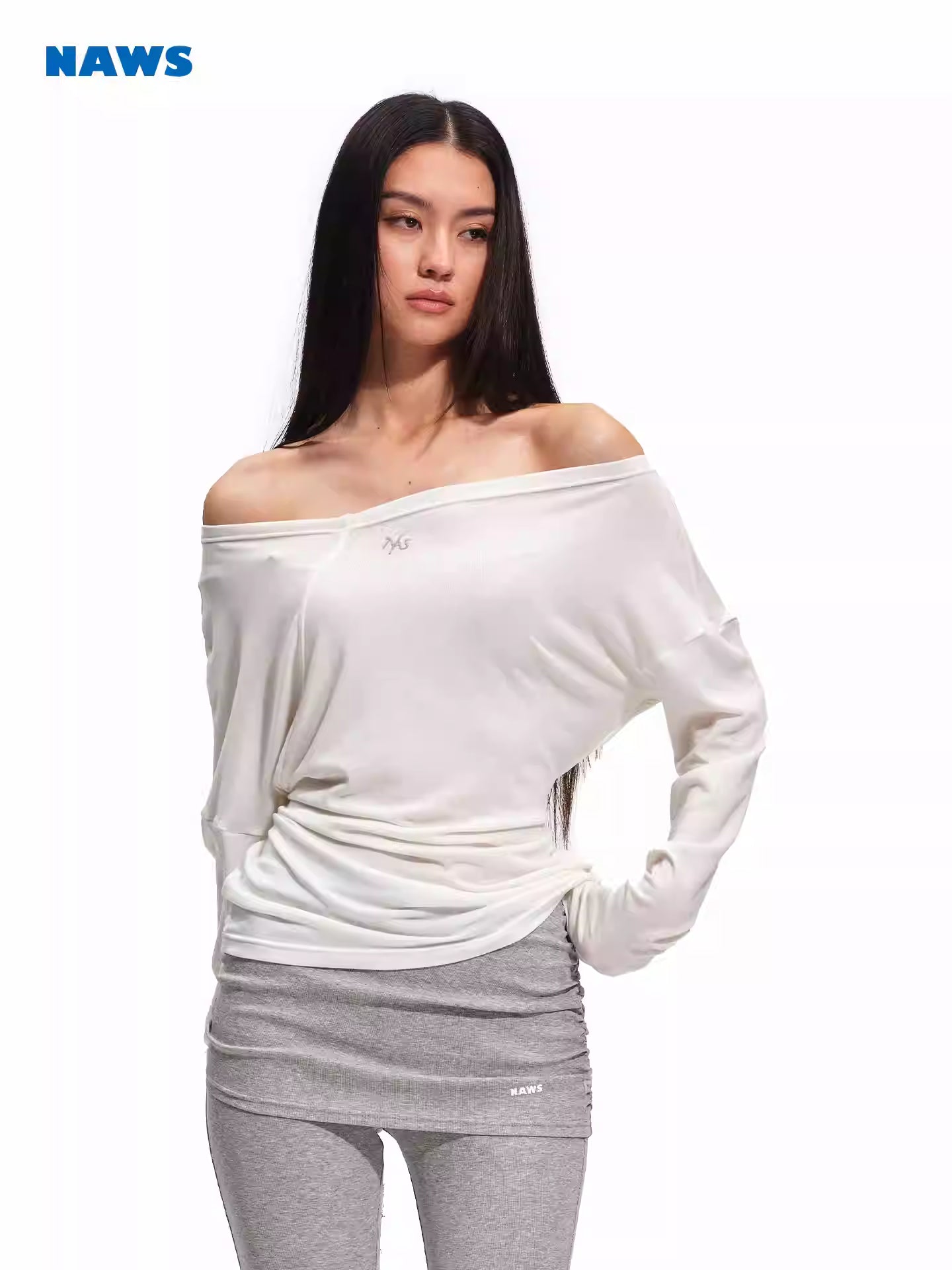 NAWS Micro transparent off shoulder top