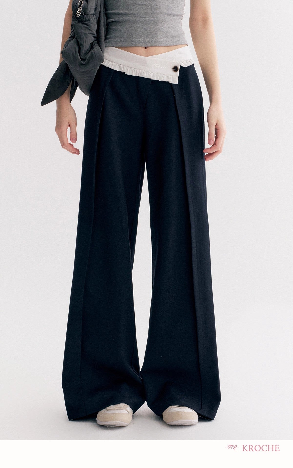 Kroche Flat-Front Straight-Leg Casual Pants