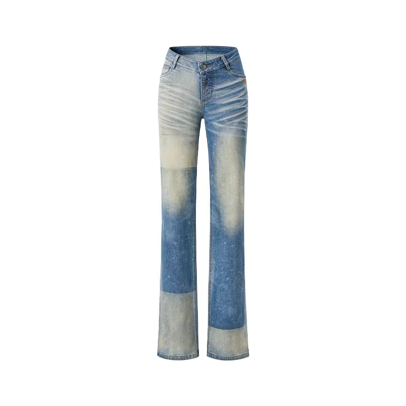 NAWS Denim washed tight straight leg pants