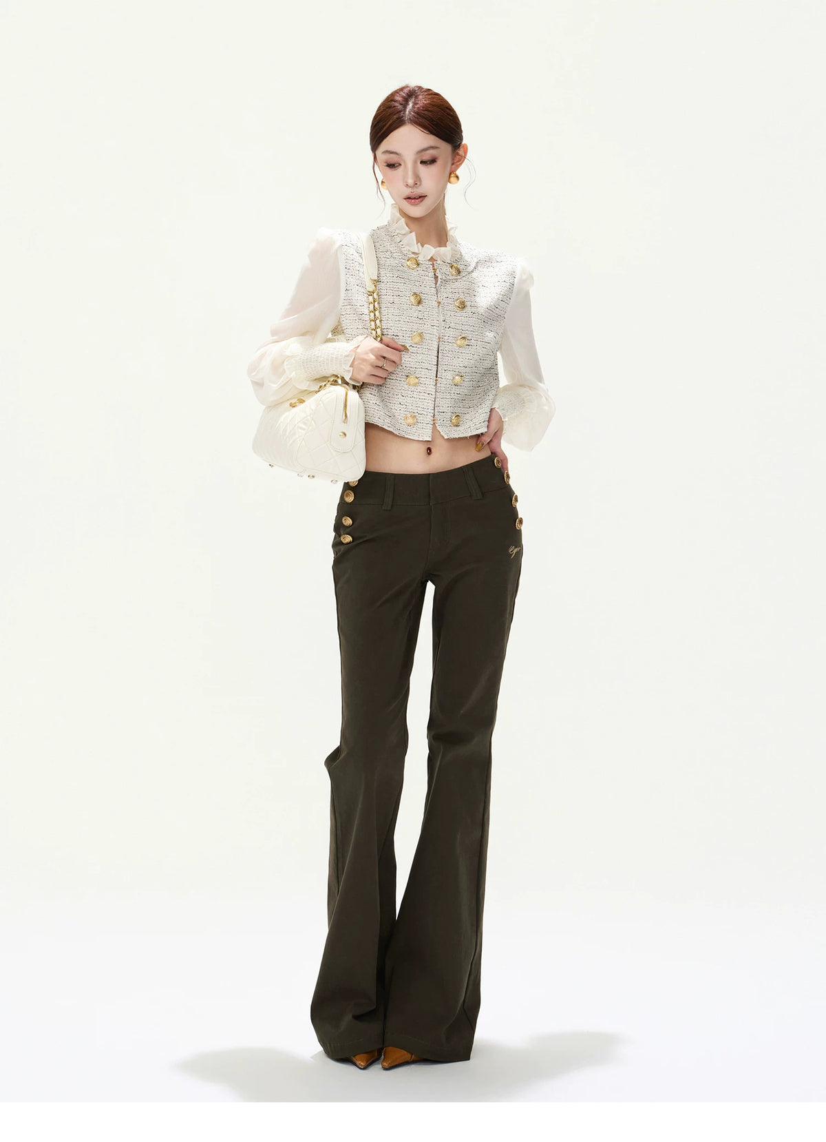 CYNR Vintage Low-Rise Flare Pants