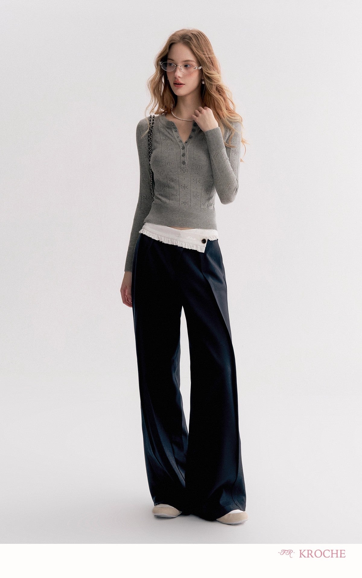 Kroche Flat-Front Straight-Leg Casual Pants