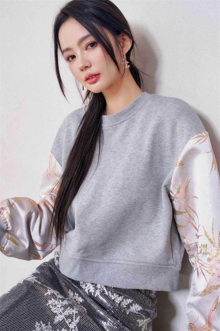 11 niseey Zhi Tou Short Hoodie Sequined Skirt Set (Separate)
