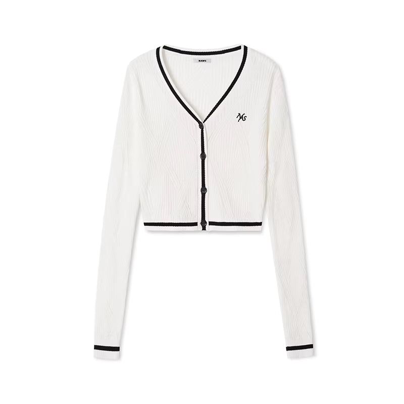 NAWS Wool diamond contrasting cardigan jacket
