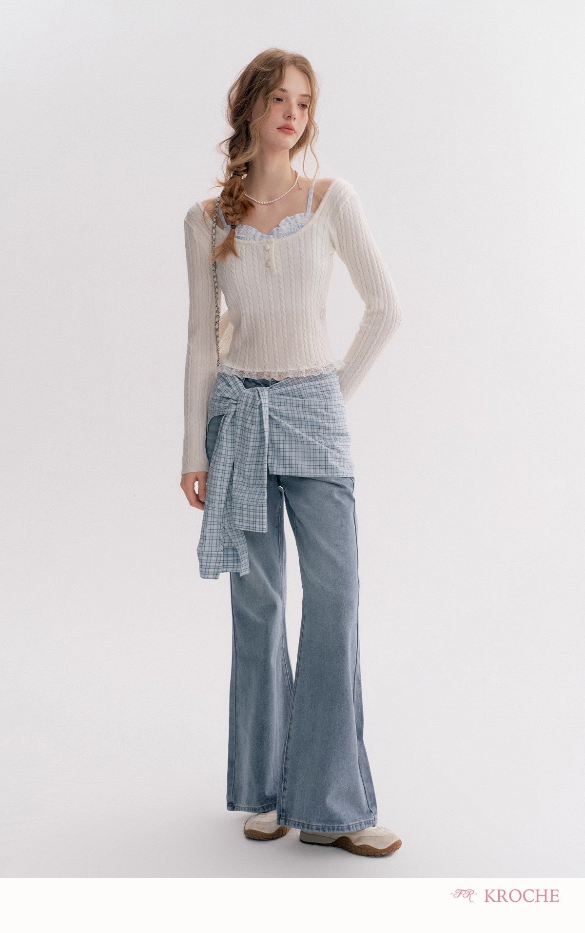 Kroche High-Waist Slim-Fit Bootcut Jeans