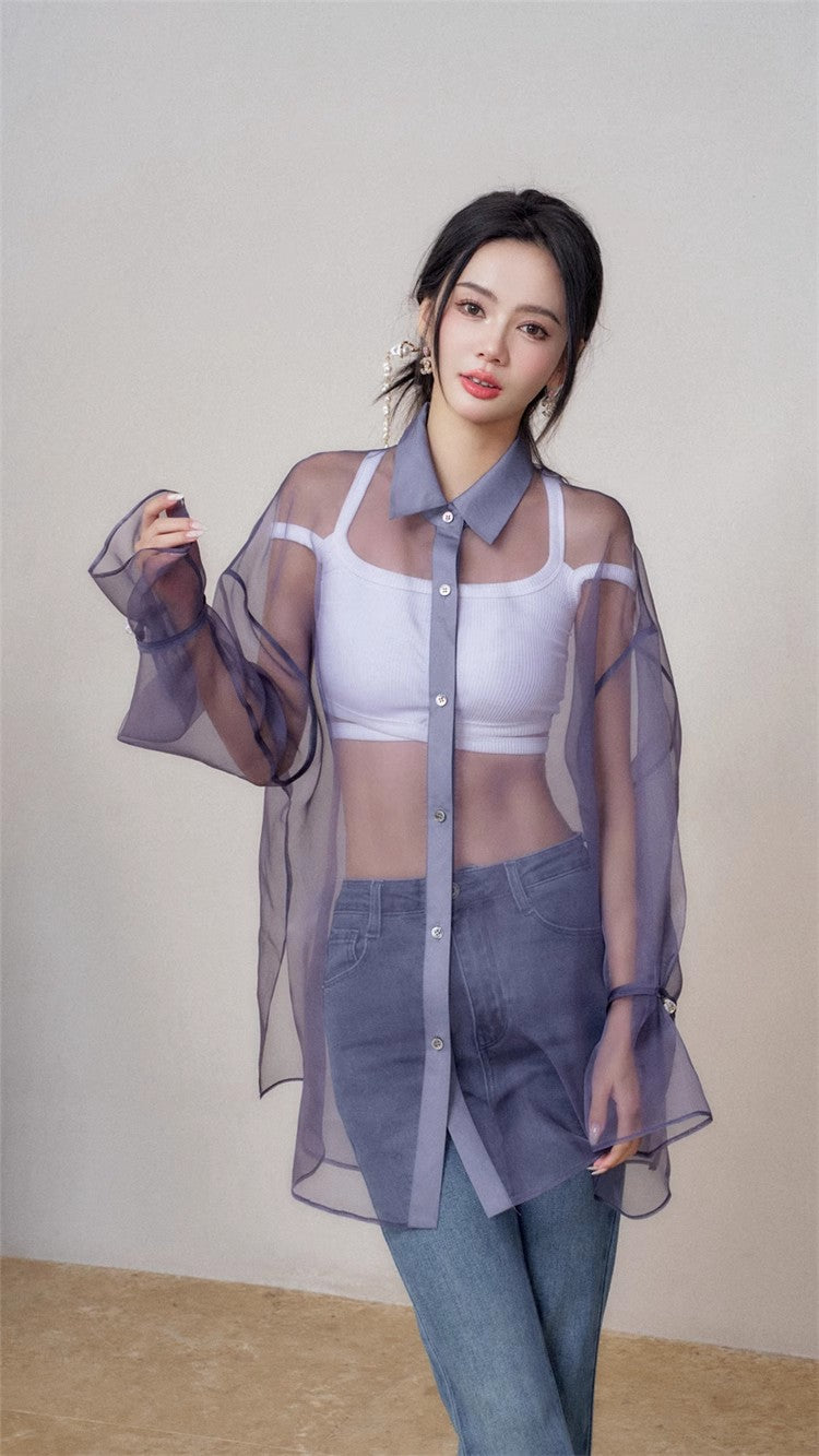 11 niseey Zhi Tou Vest Shirt Jeans Set (Separate)