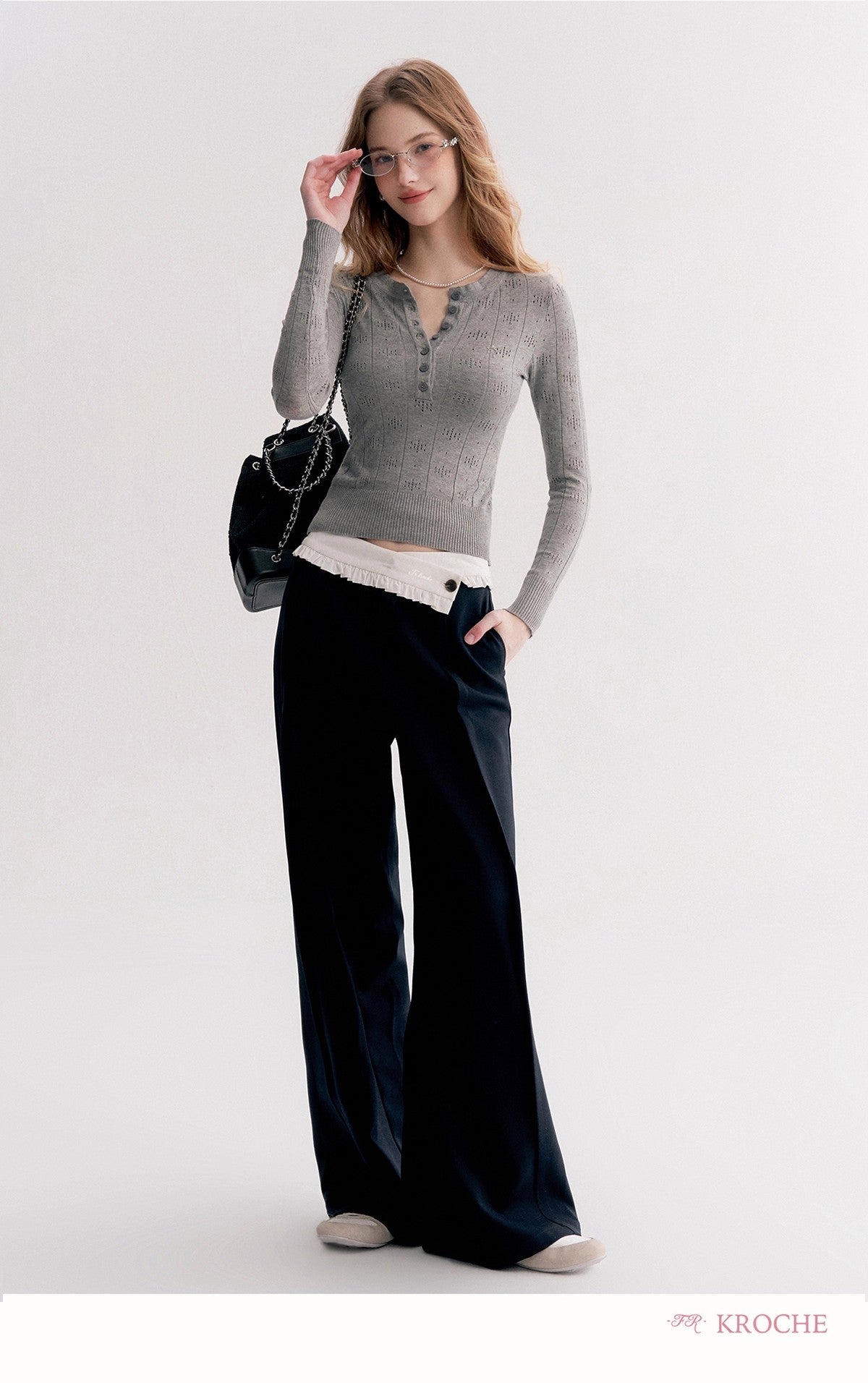 Kroche Flat-Front Straight-Leg Casual Pants