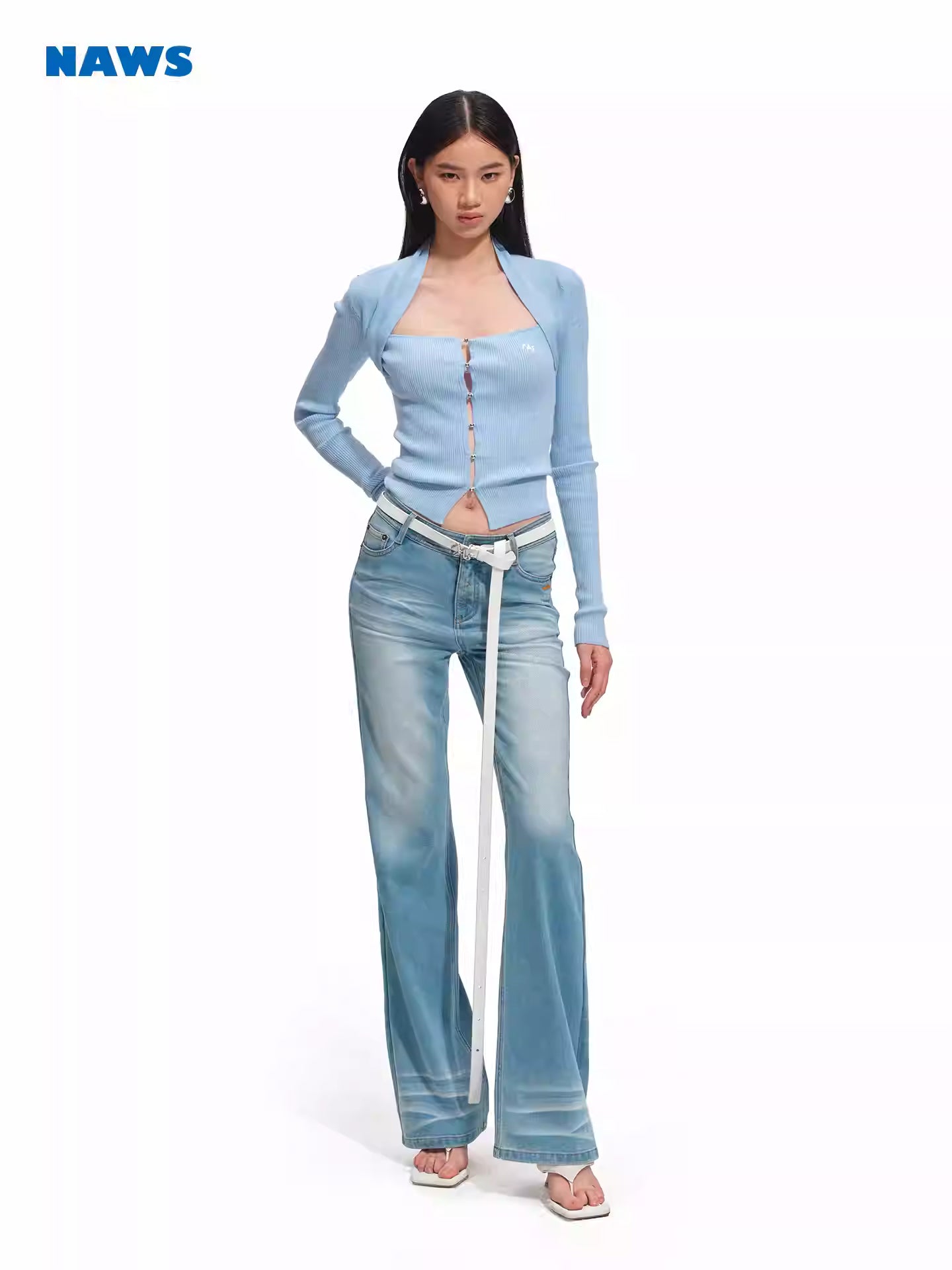 NAWS Sheep wool elastic long sleeved knitted top