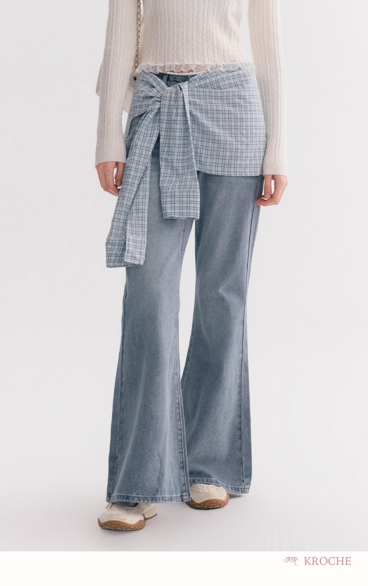 Kroche High-Waist Slim-Fit Bootcut Jeans