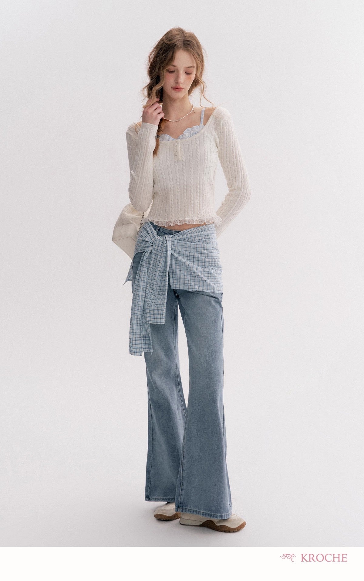 Kroche High-Waist Slim-Fit Bootcut Jeans