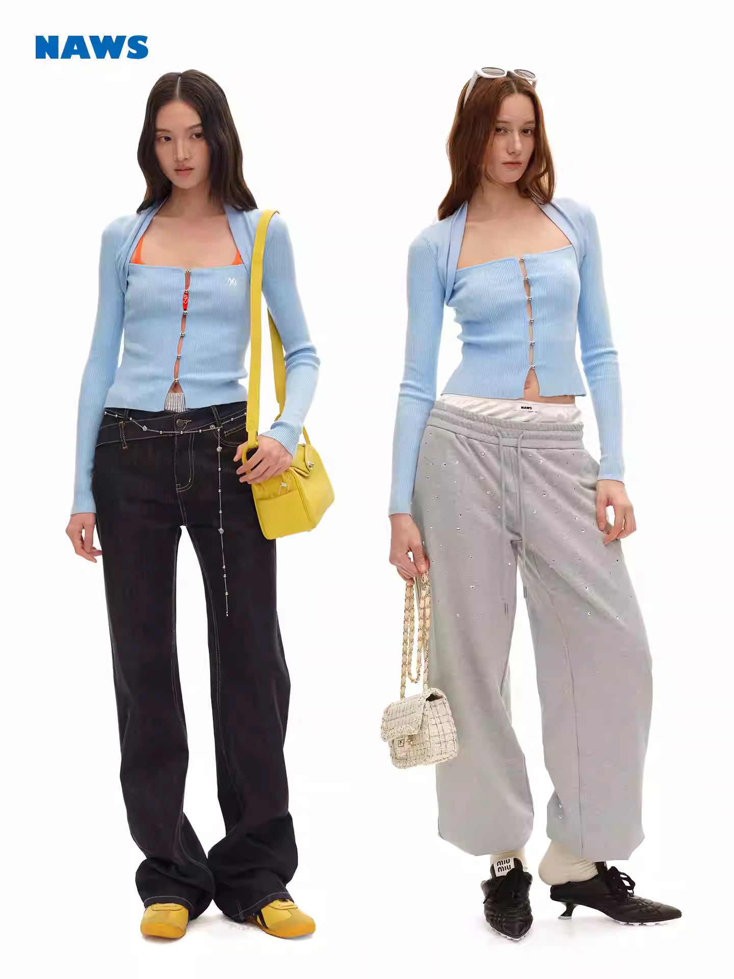 NAWS Sheep wool elastic long sleeved knitted top