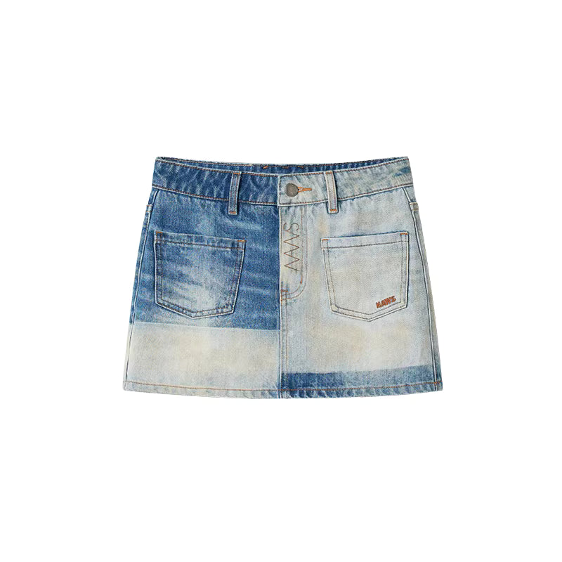 NAWS Washed laser pocket skirt