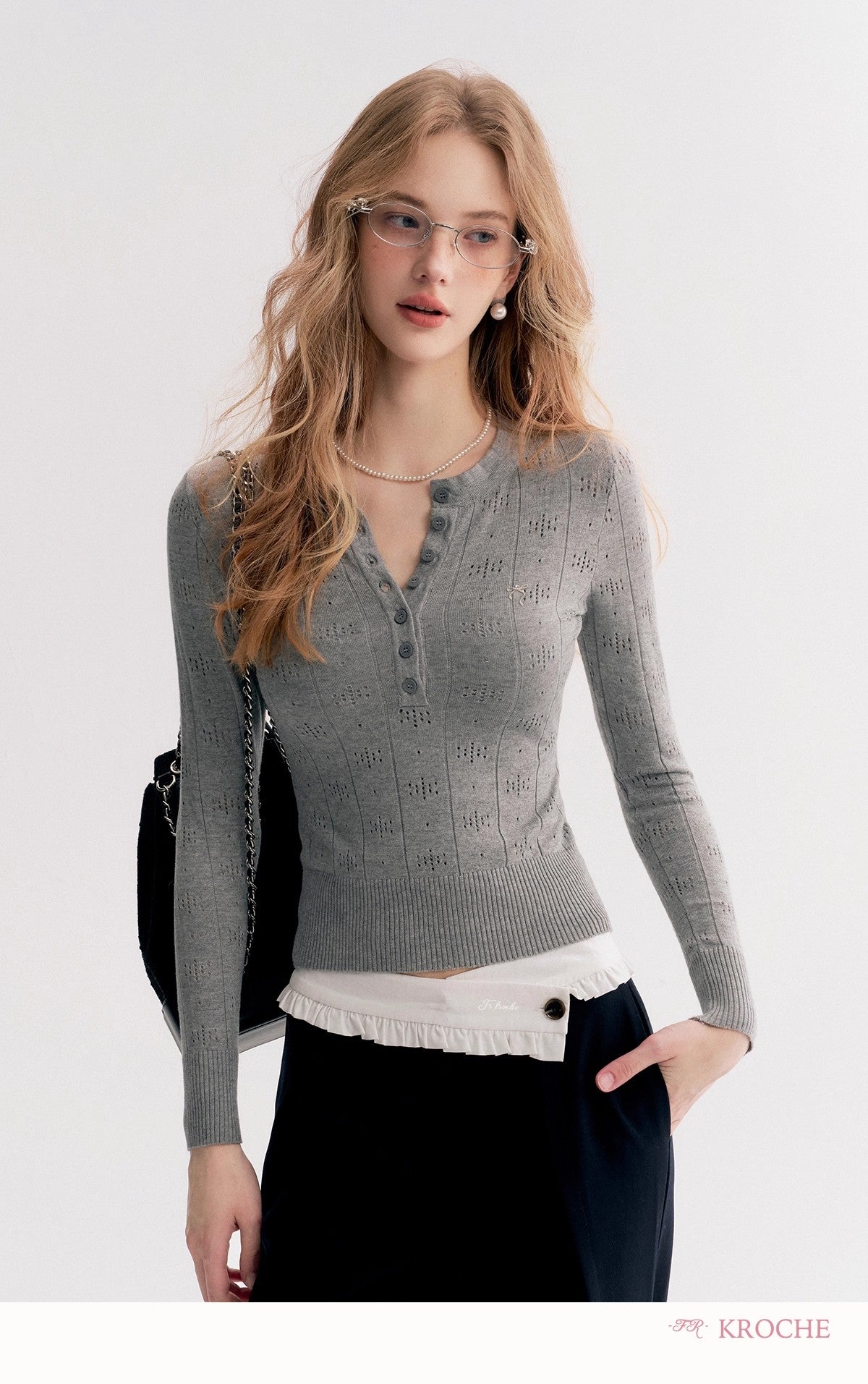 Kroche Round-Neck Slim-Fit Knit Top