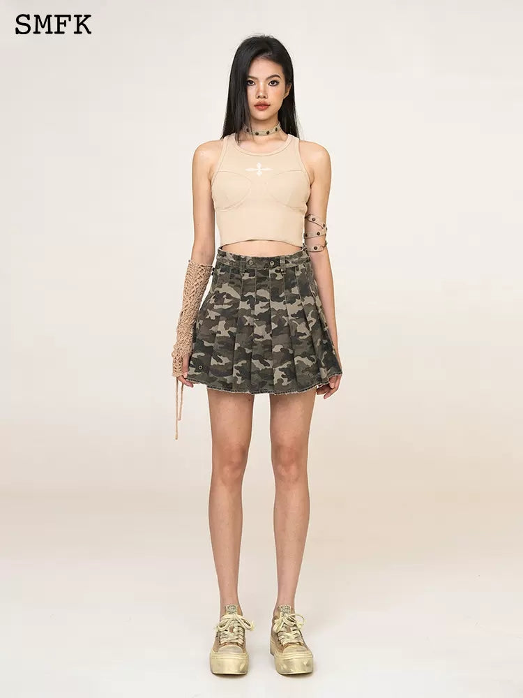SMFK wild world green camouflage skirt