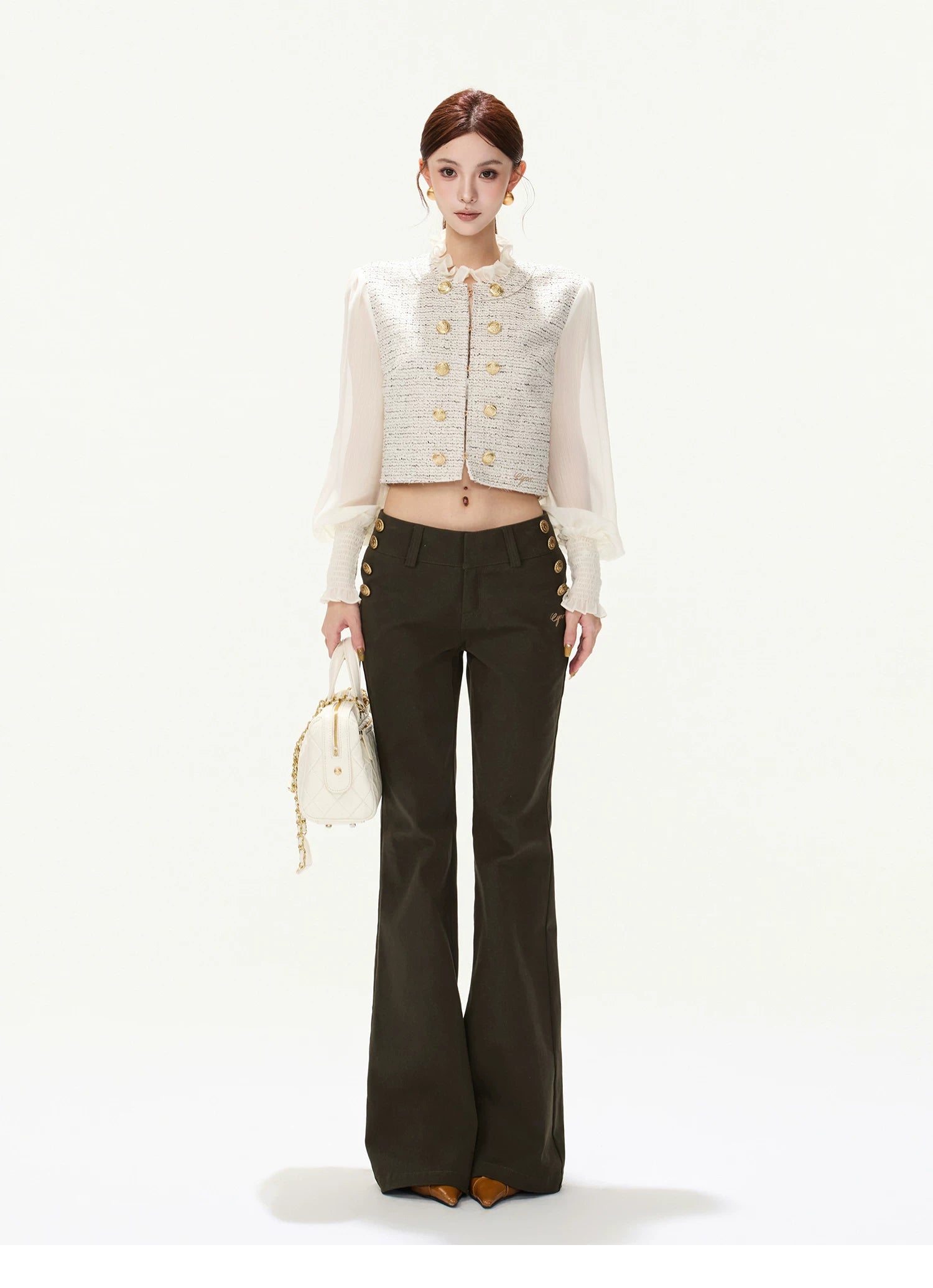 CYNR Vintage Low-Rise Flare Pants
