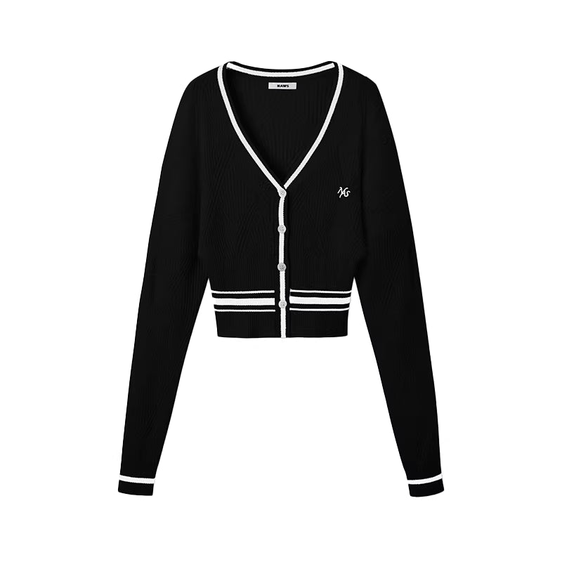 NAWS Contrast striped V-neck cardigan