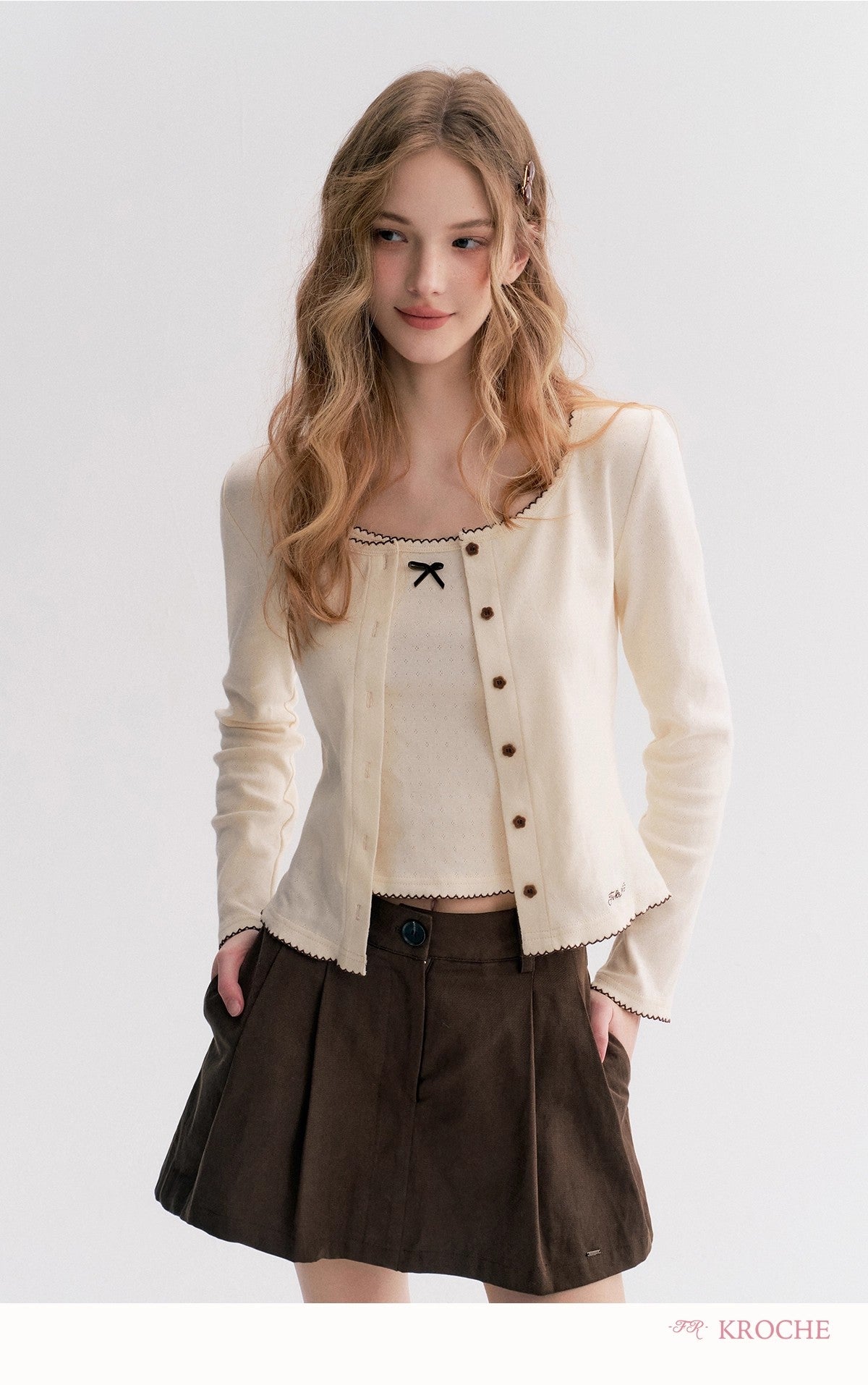 Kroche Knit Cardigan & Vest Twin Set