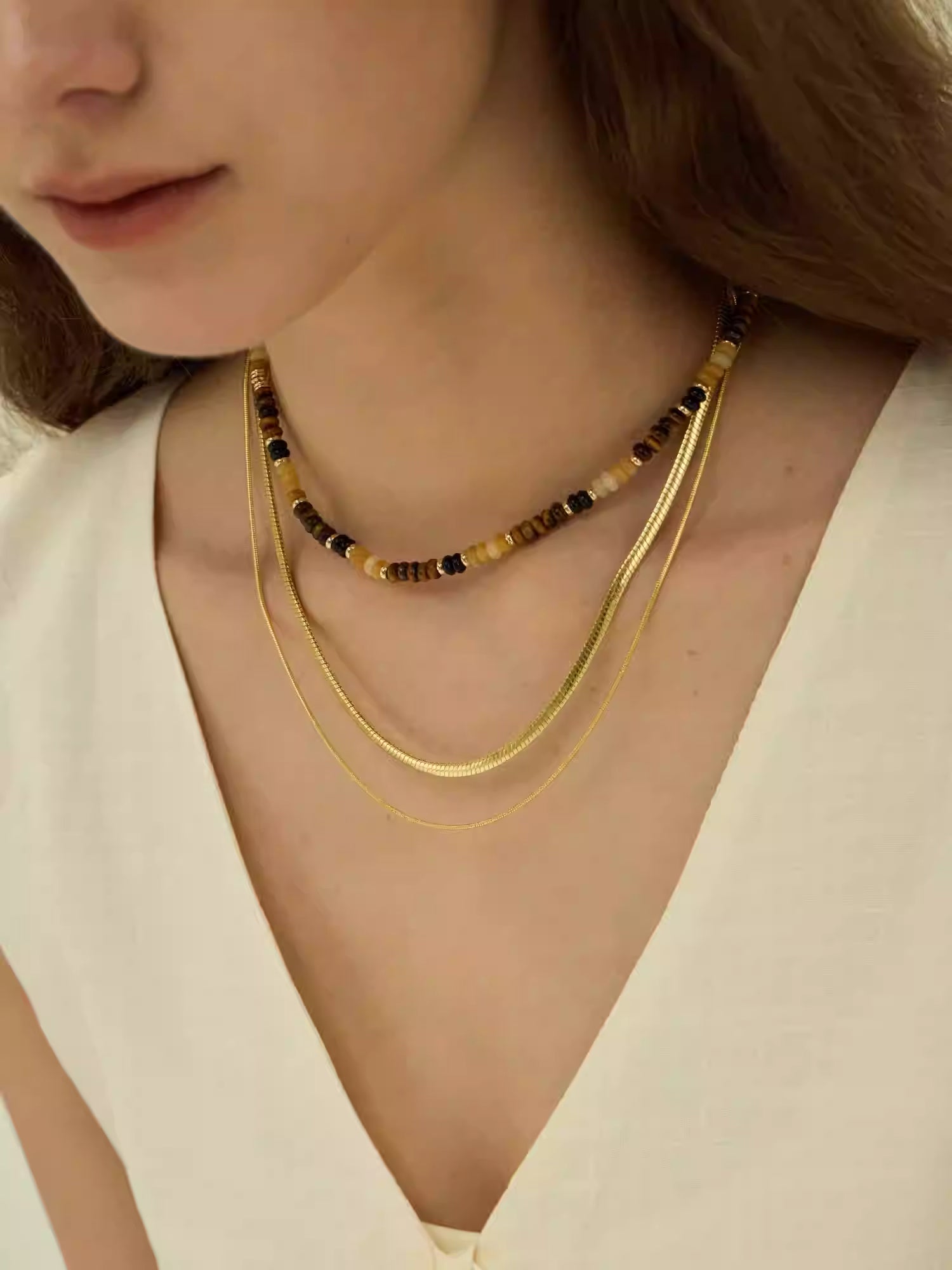 ARSIS Double layered snake bone necklace