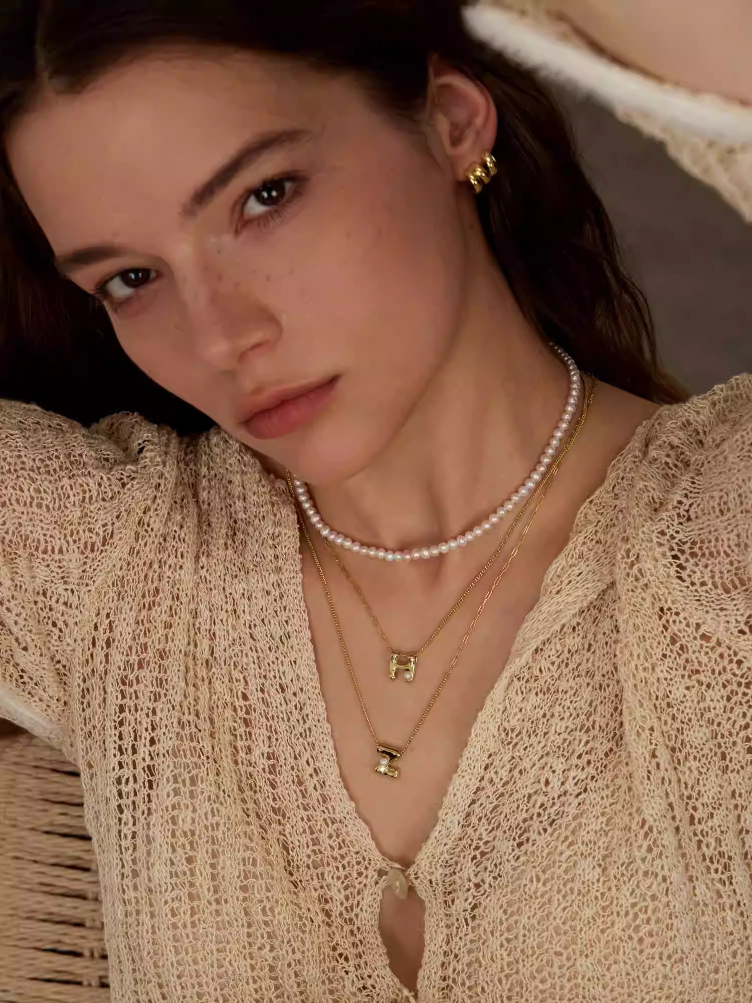 ARSIS Letter pendant collarbone necklace