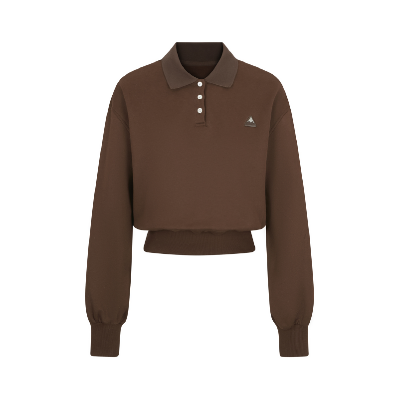 EDGII ED50AW16001 Polo neck waist-adjustable fleece hoodie