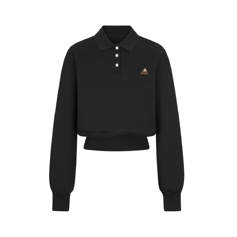 EDGII ED50AW16001 Polo neck waist-adjustable fleece hoodie