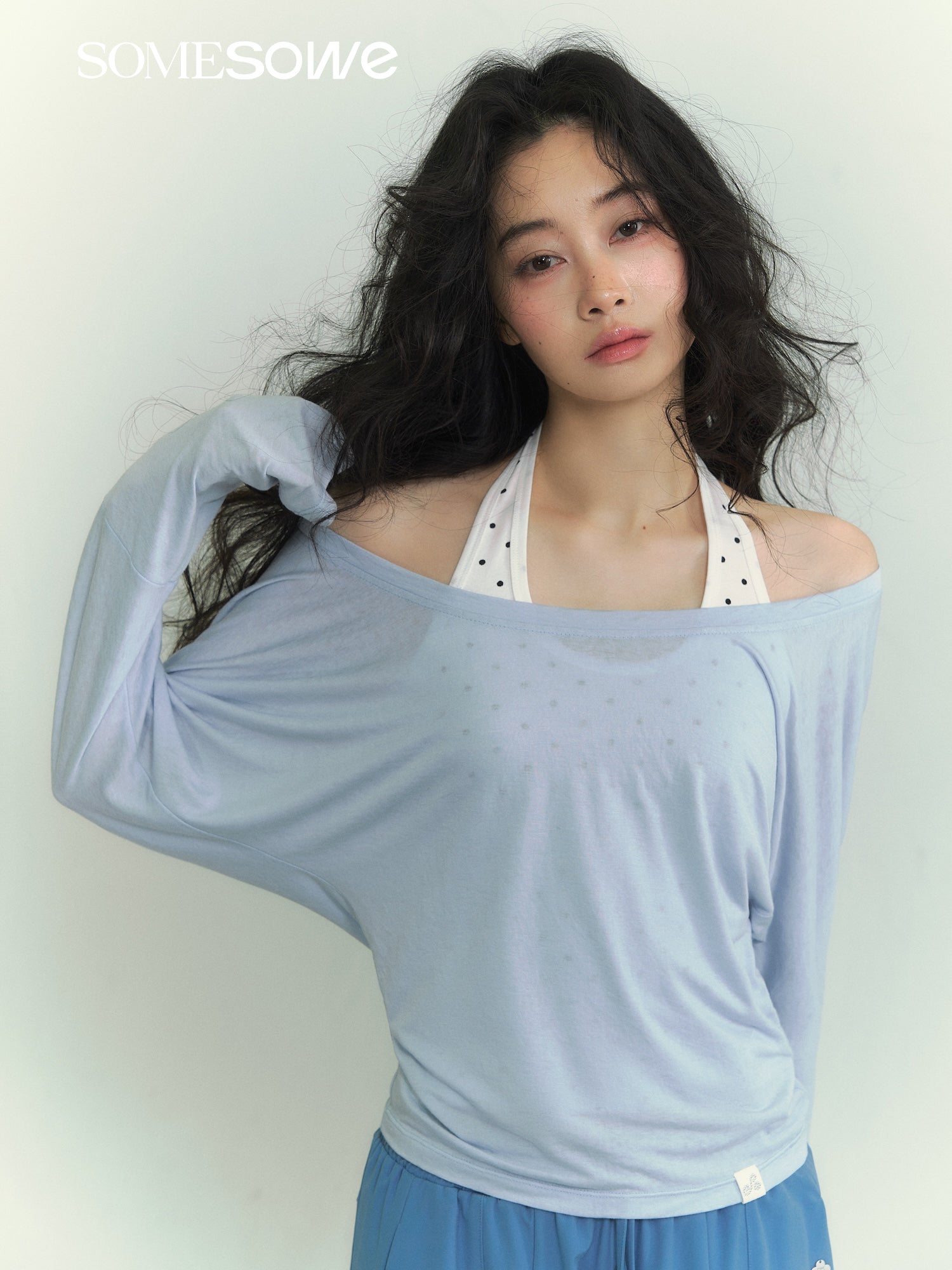 SOMESOWE S2609065 Light wave point stacked two-piece T-shirt set