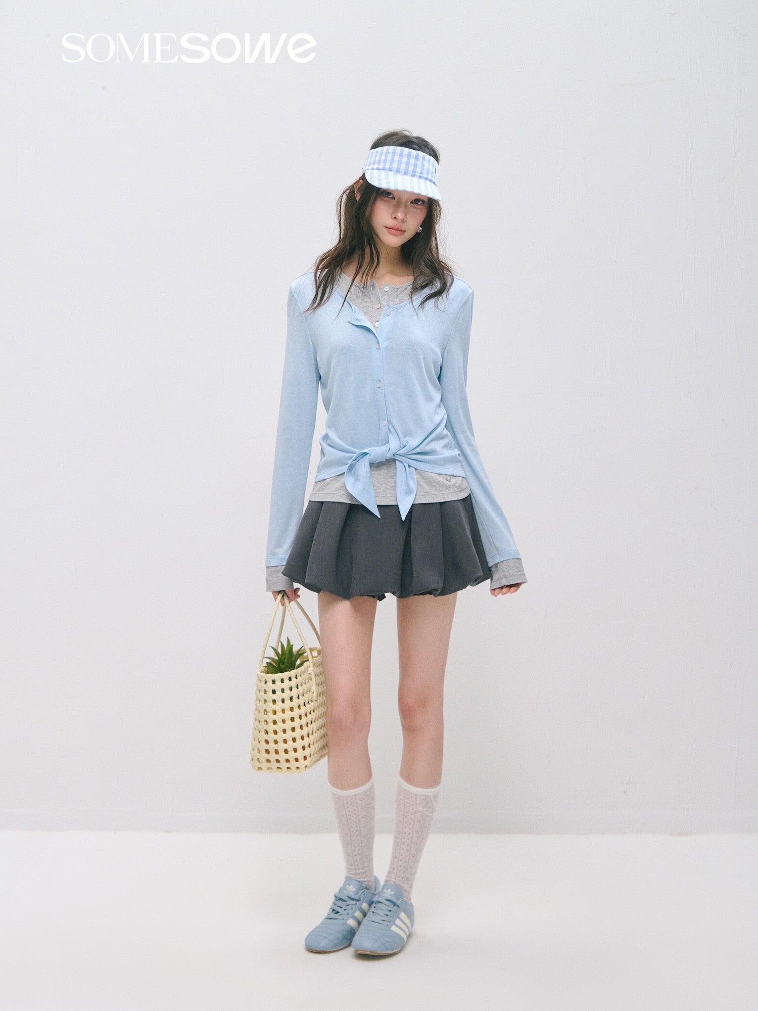 SOMESOWE S2509036 Layered faux two-piece lyocell wool long-sleeved T-shirt
