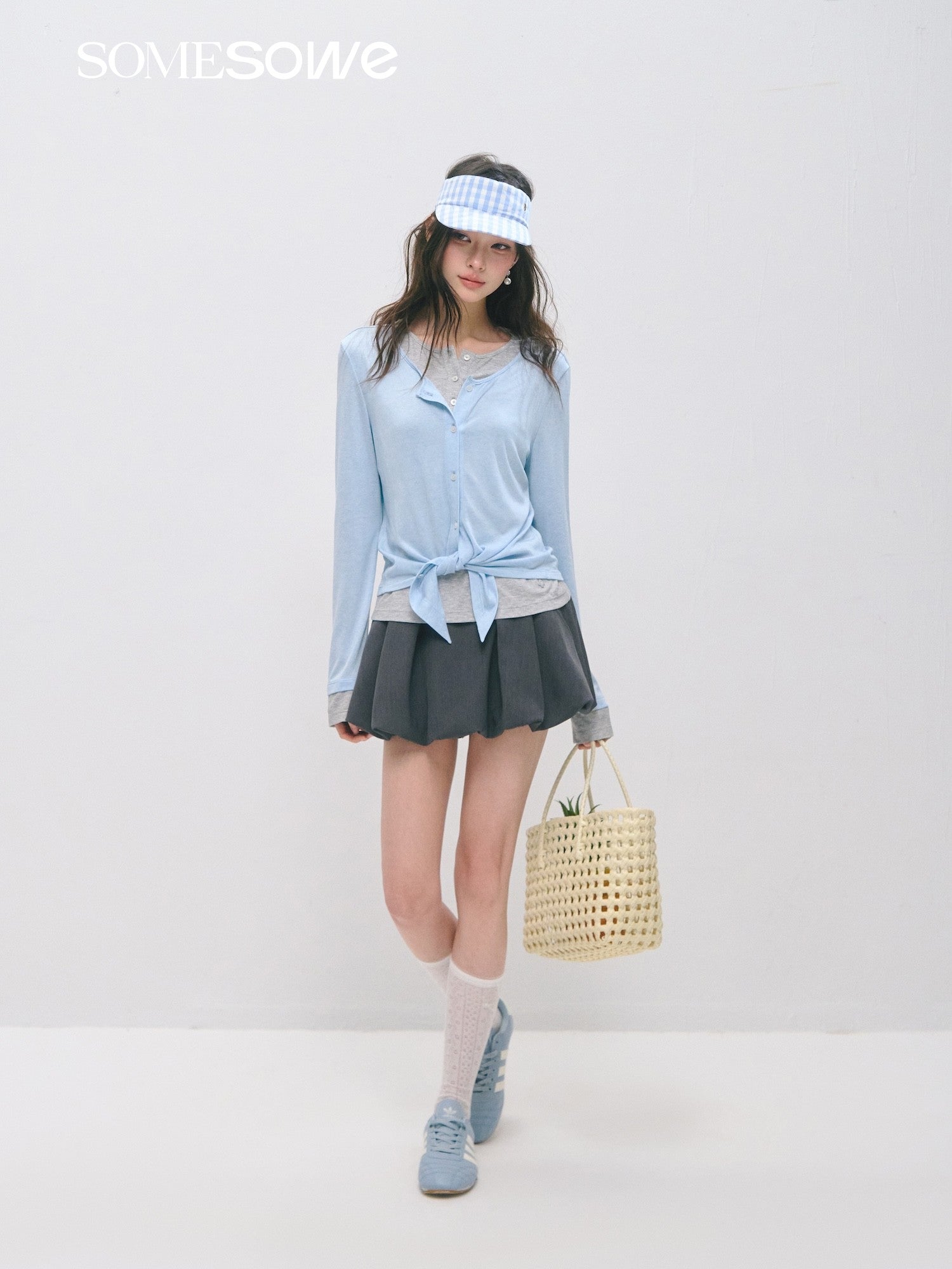 SOMESOWE S2509036 Layered faux two-piece lyocell wool long-sleeved T-shirt