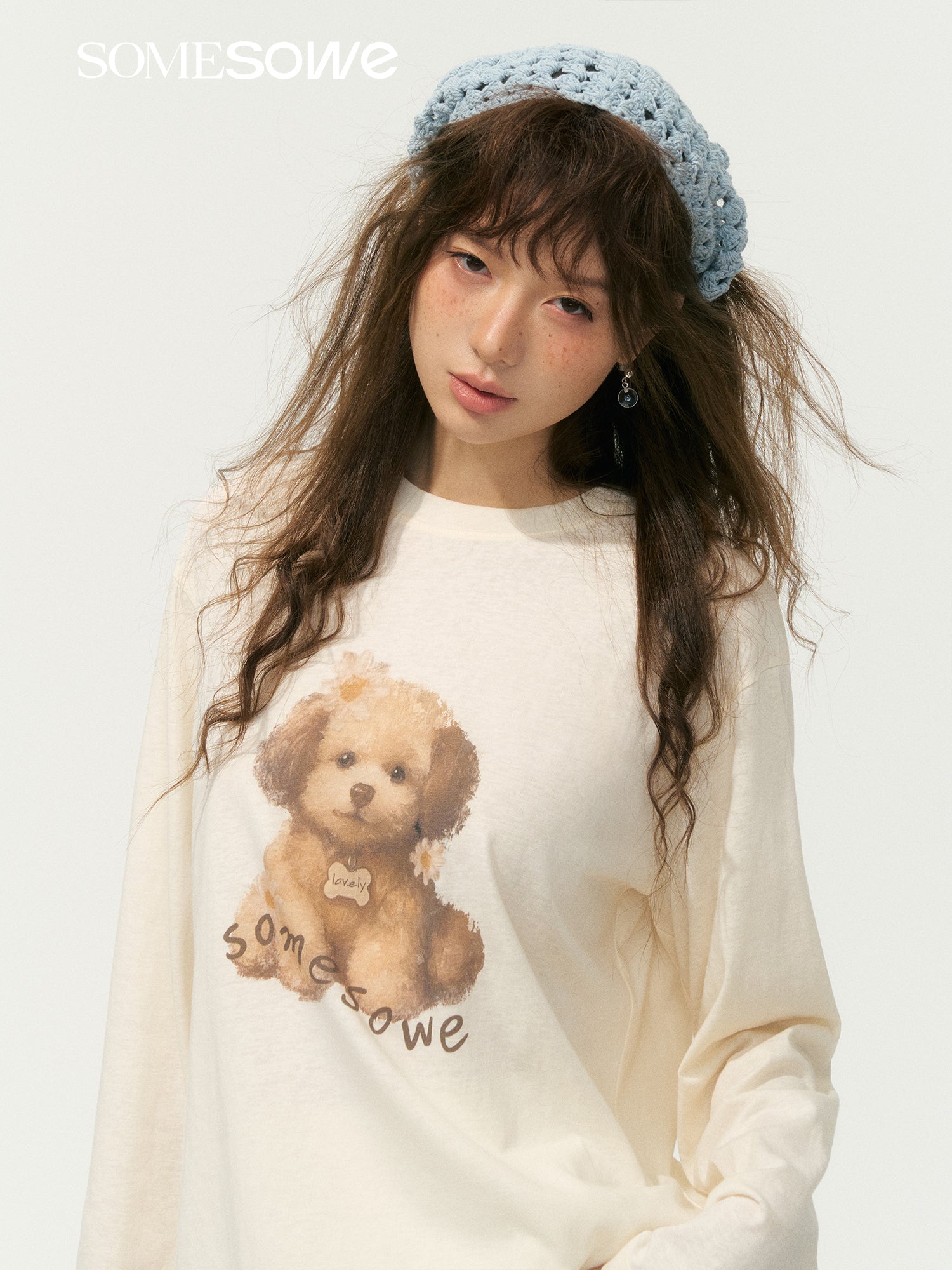 SOMESOWE S2508073 Cute Pet Printed Long Sleeve T-shirt