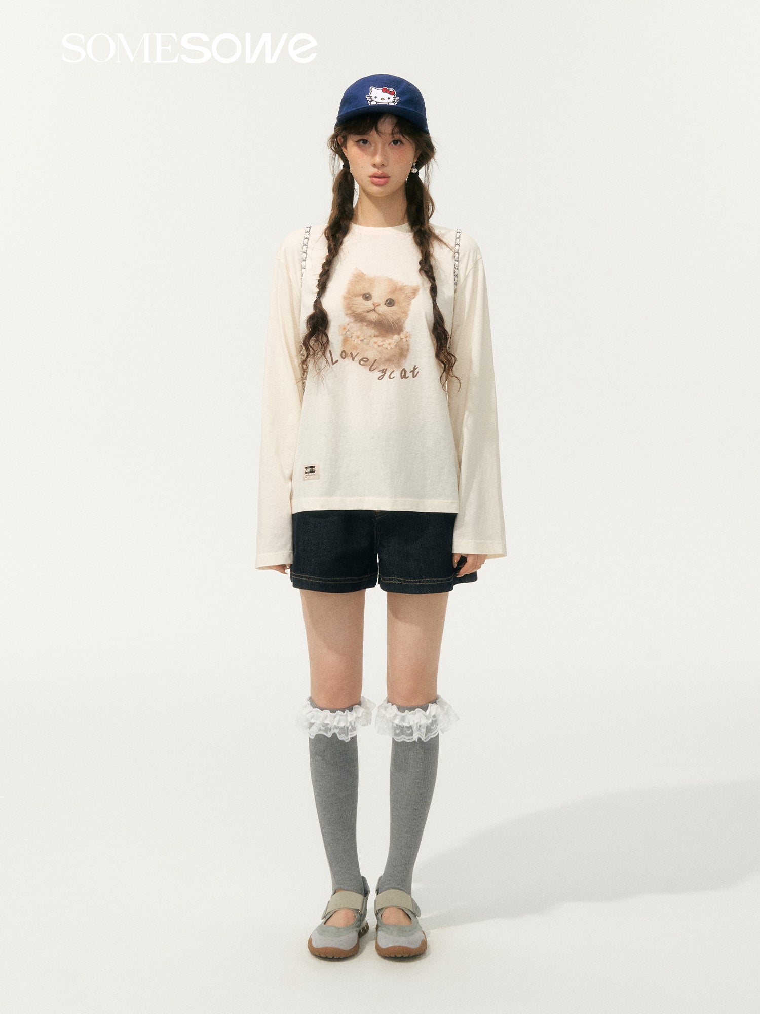 SOMESOWE S2508073 Cute Pet Printed Long Sleeve T-shirt