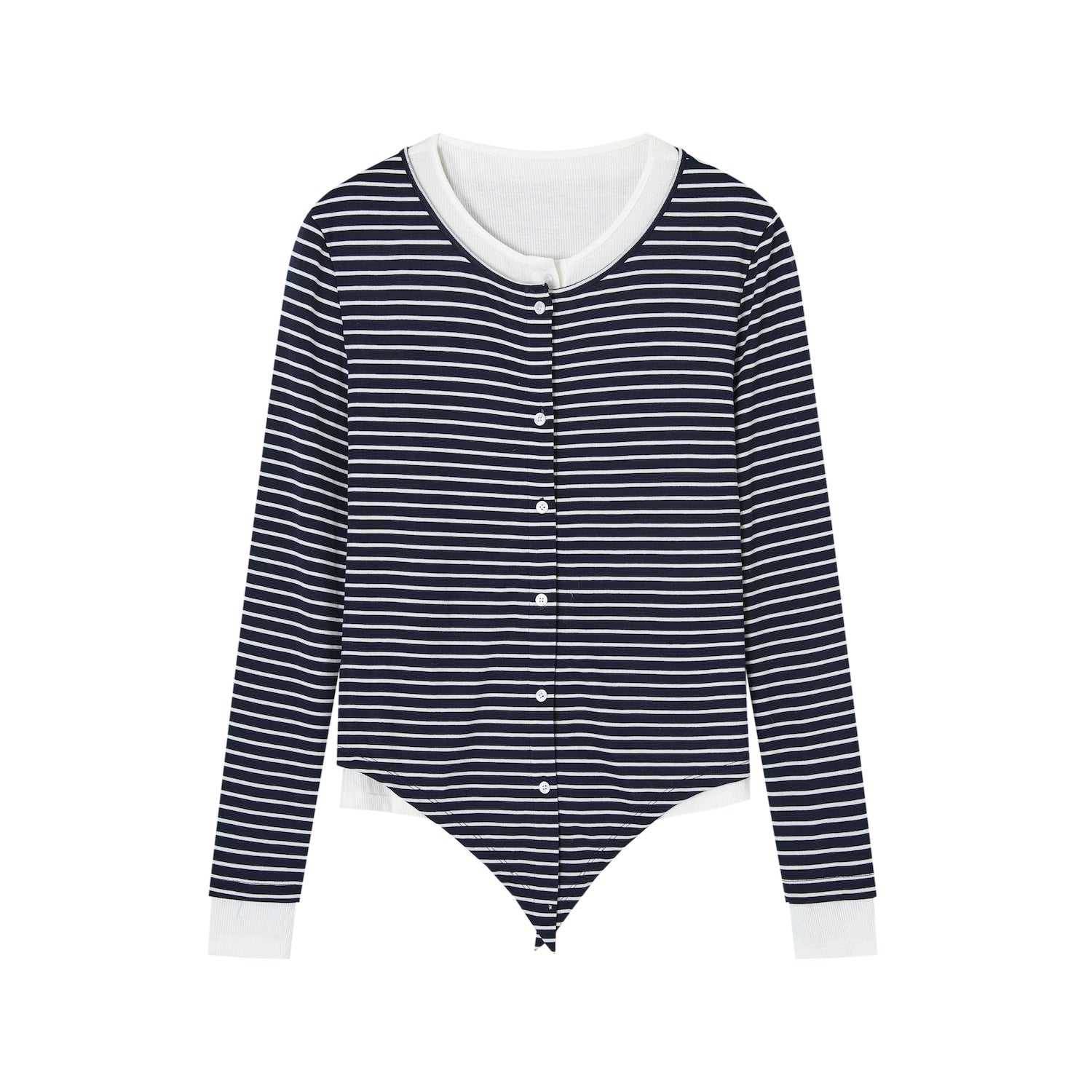 SOMESOWE S2509036 Layered faux two-piece lyocell wool long-sleeved T-shirt
