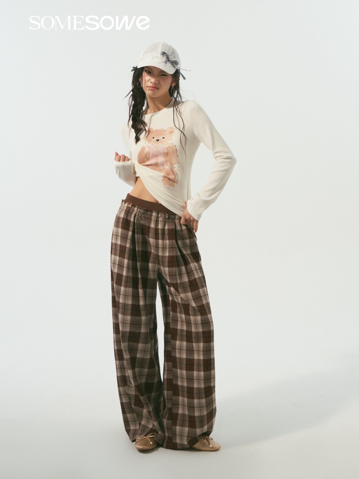 SOMESOWE S2508341 Sweet Bear Cloud Long Sleeve T-shirt