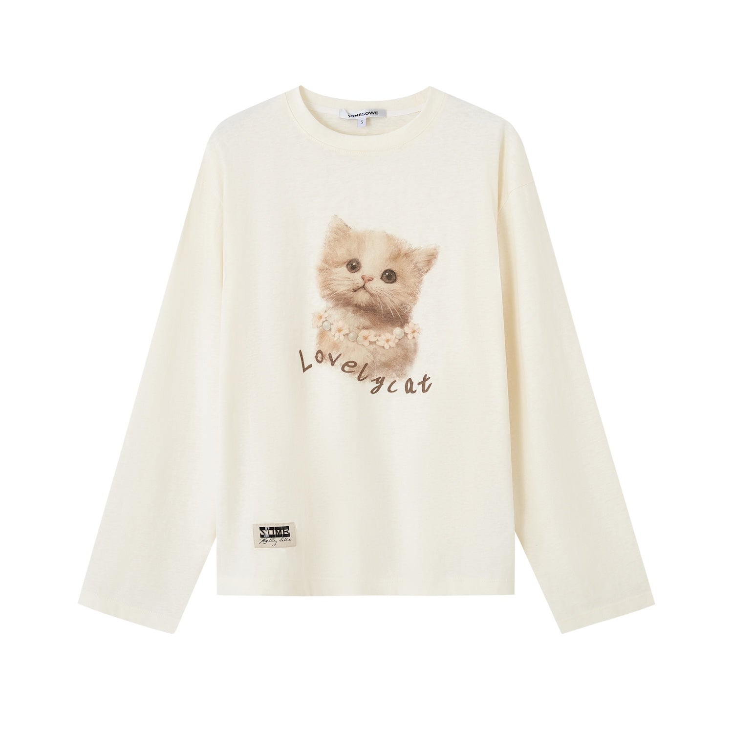 SOMESOWE S2508073 Cute Pet Printed Long Sleeve T-shirt