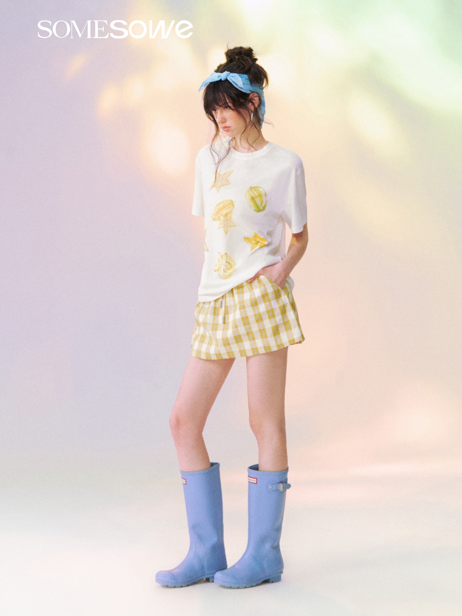 SOMESOWE S2609139 Colorful Starfruit Graphic Casual Short Sleeve T-Shirt