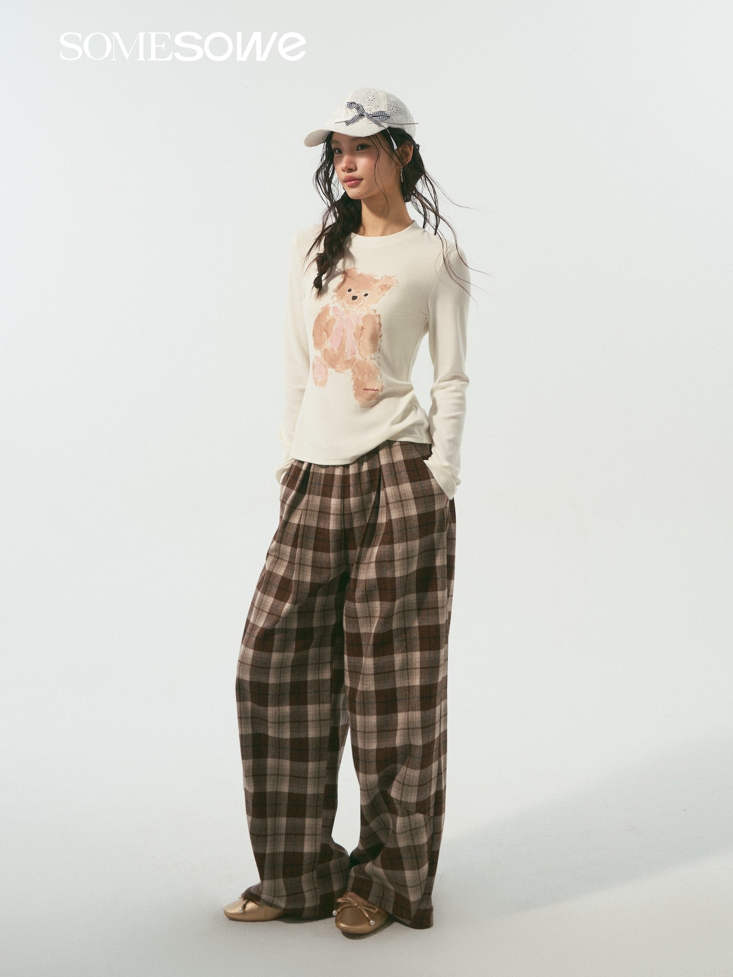 SOMESOWE S2508341 Sweet Bear Cloud Long Sleeve T-shirt